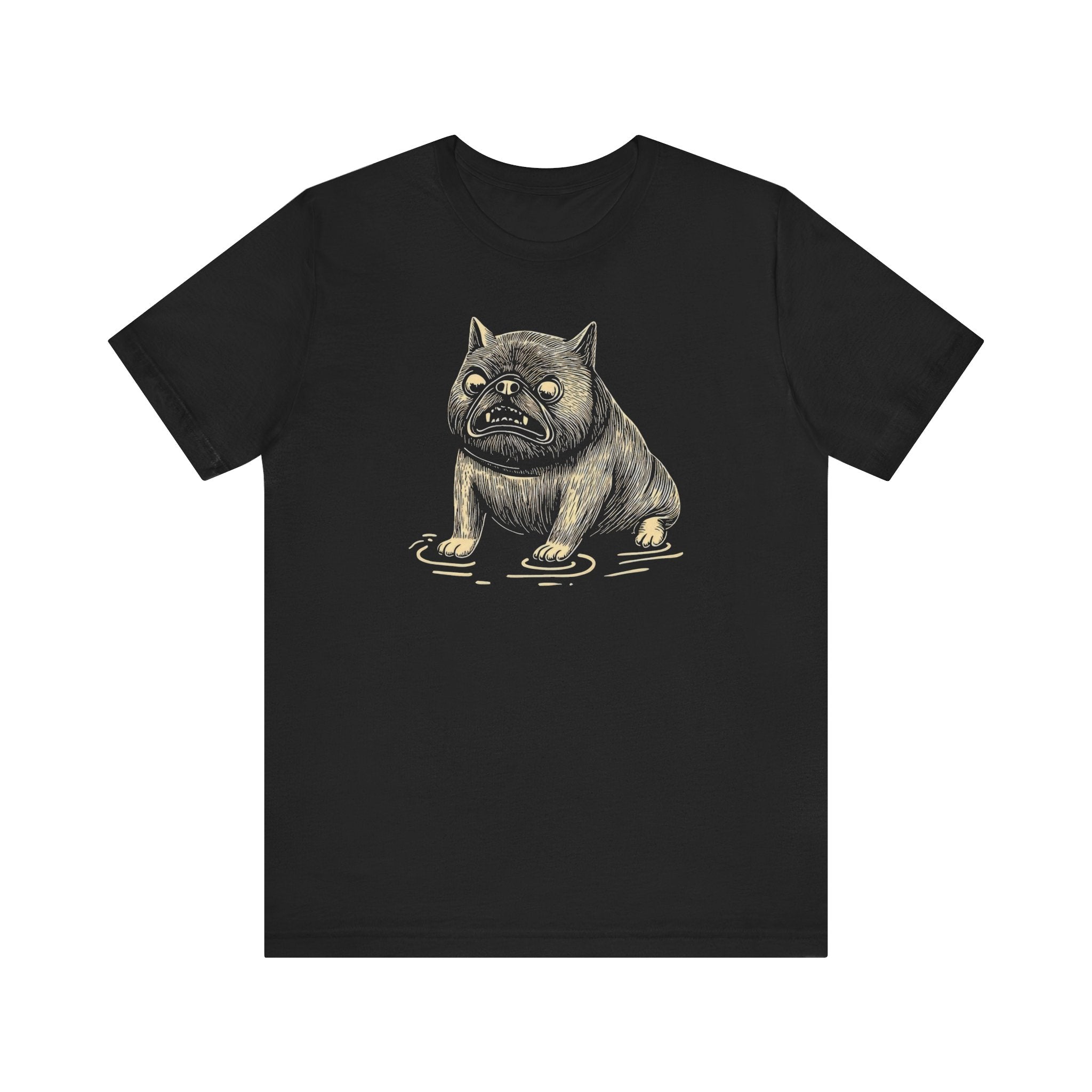 Grumpy Bulldog in a Puddle T-Shirt