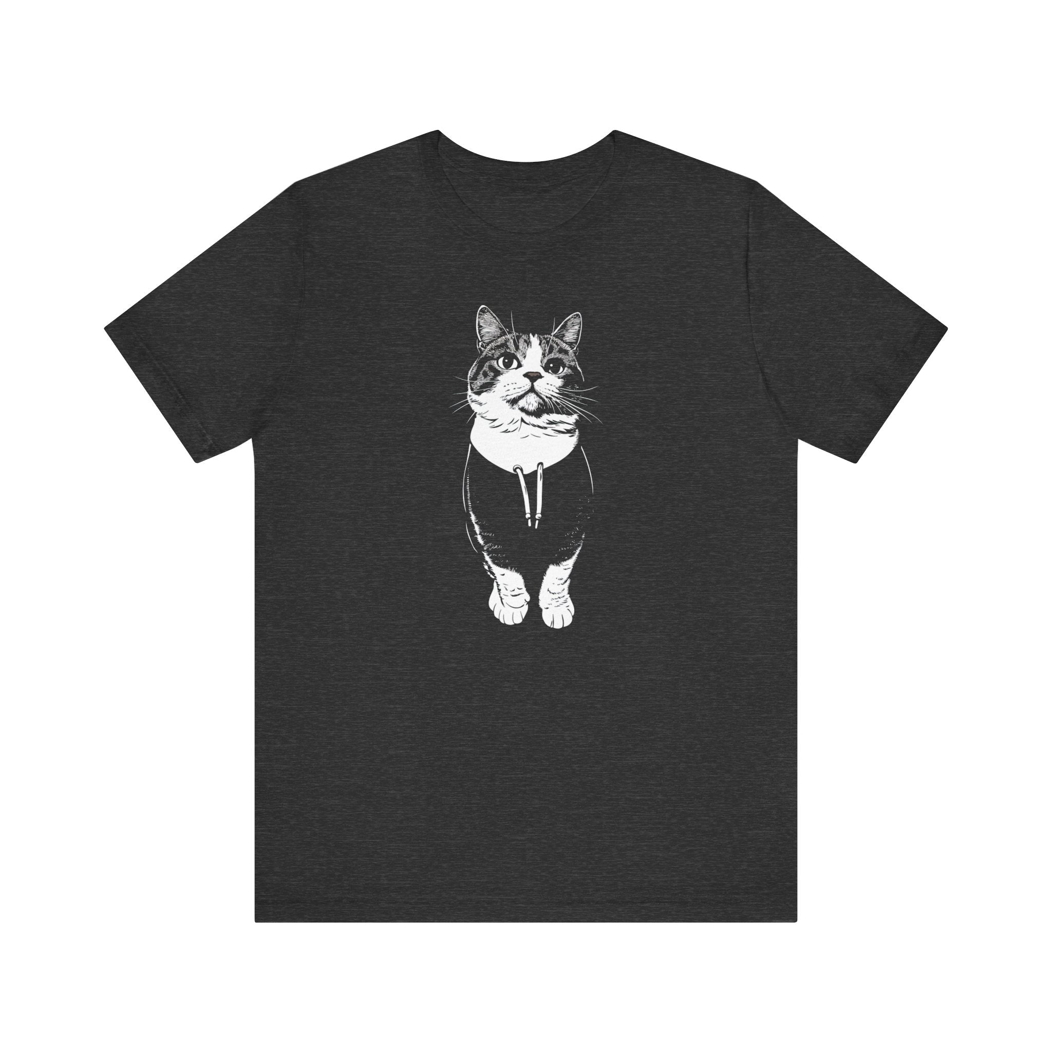 Monochrome Cat Hoodie Graphic Tee