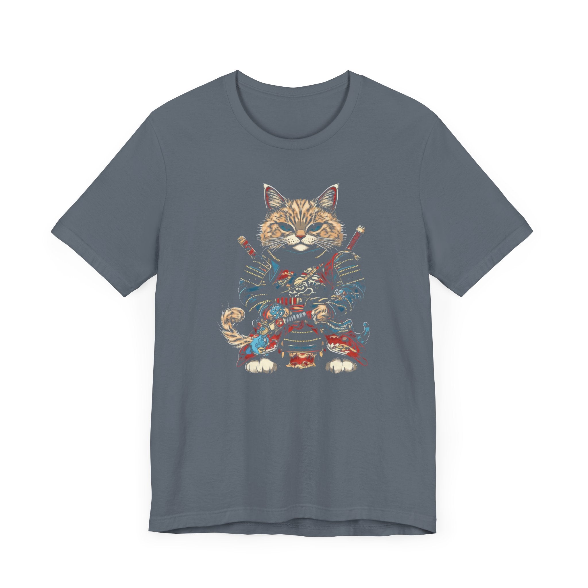 Samurai Cat T-Shirt - Fierce Feline Warrior Design