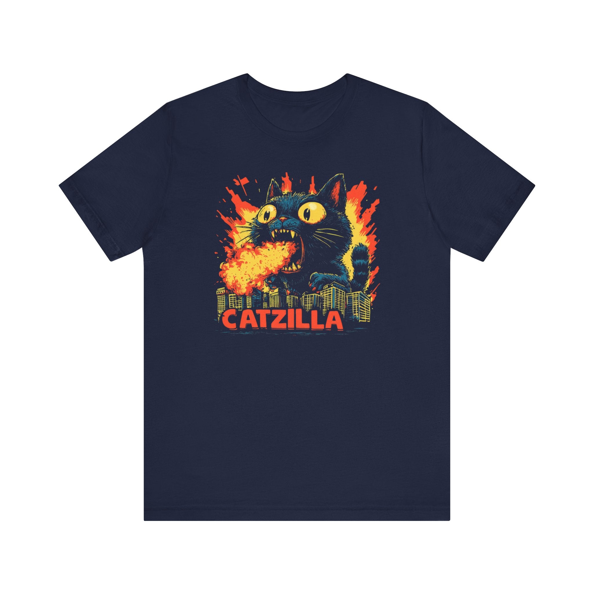 Catzilla Firebreath T-Shirt Fierce Cat Flame Design