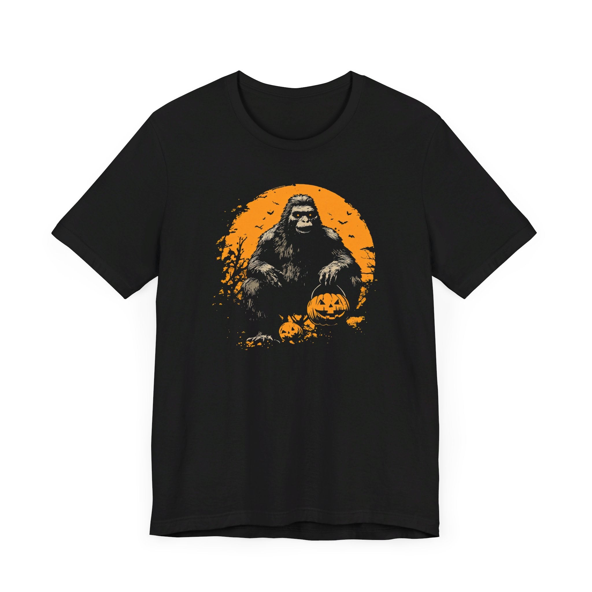 Halloween Bigfoot T-Shirt Spooky Sasquatch Pumpkin Tee