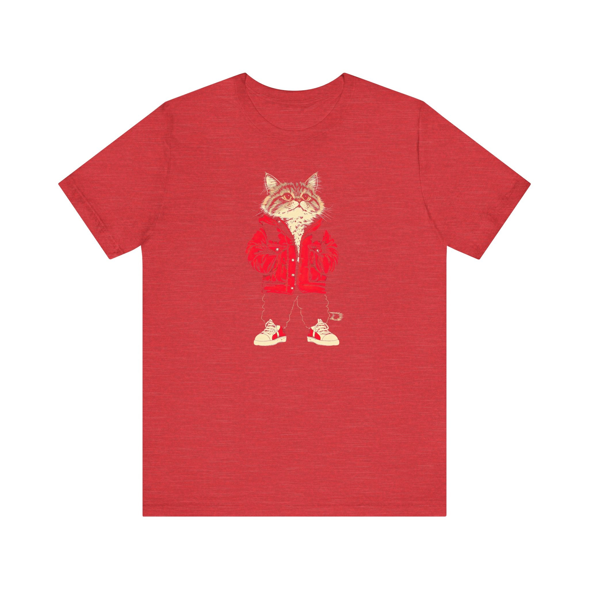 Cool Cat in Red Jacket Graphic Tee