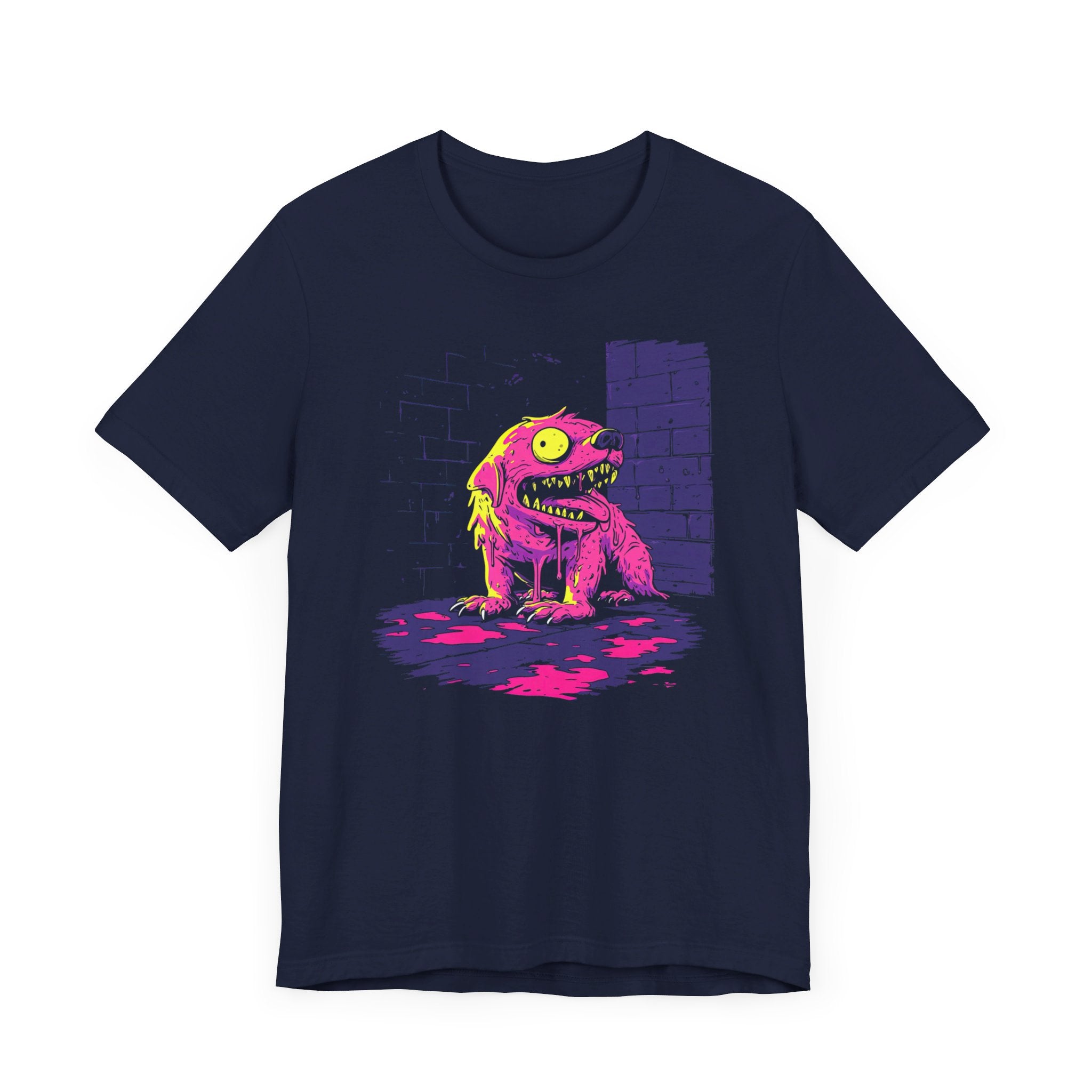 Neon Dog Creature T-Shirt Bold and Quirky Design