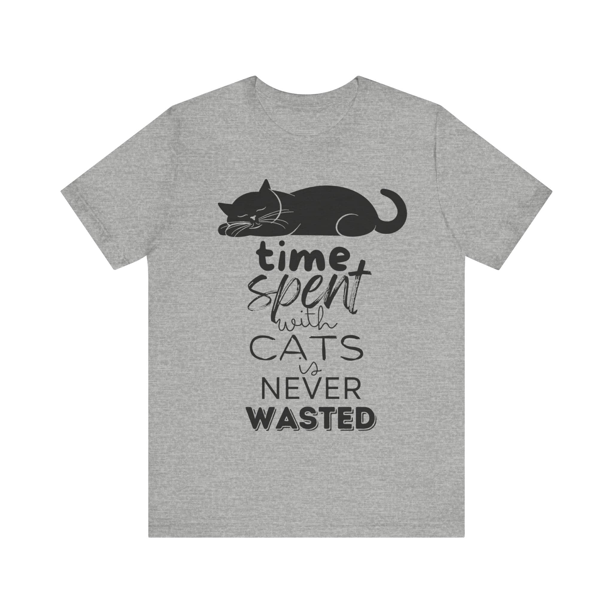 Purrfect Moments Tee - 'Time Spent with Cats is Never Wasted' T-Shirt Unisex Jersey Short Sleeve Tee