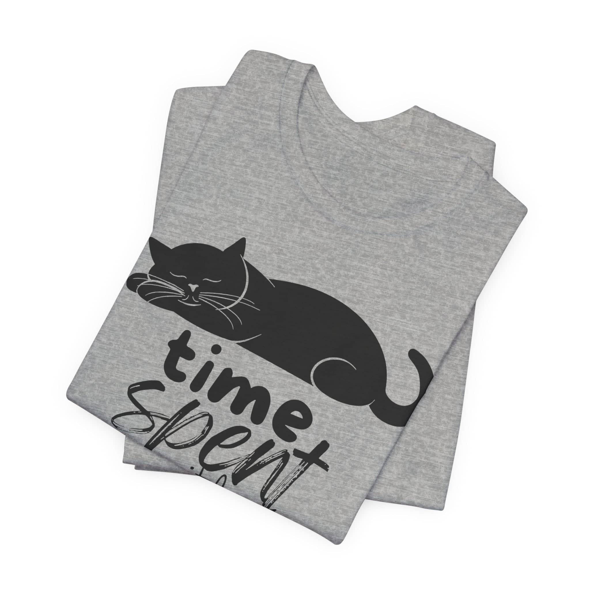 Purrfect Moments Tee - 'Time Spent with Cats is Never Wasted' T-Shirt Unisex Jersey Short Sleeve Tee