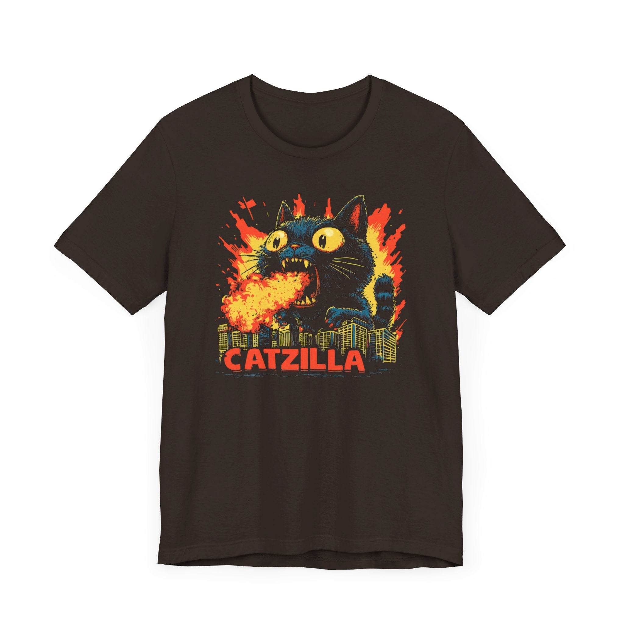 Catzilla Firebreath T-Shirt Fierce Cat Flame Design