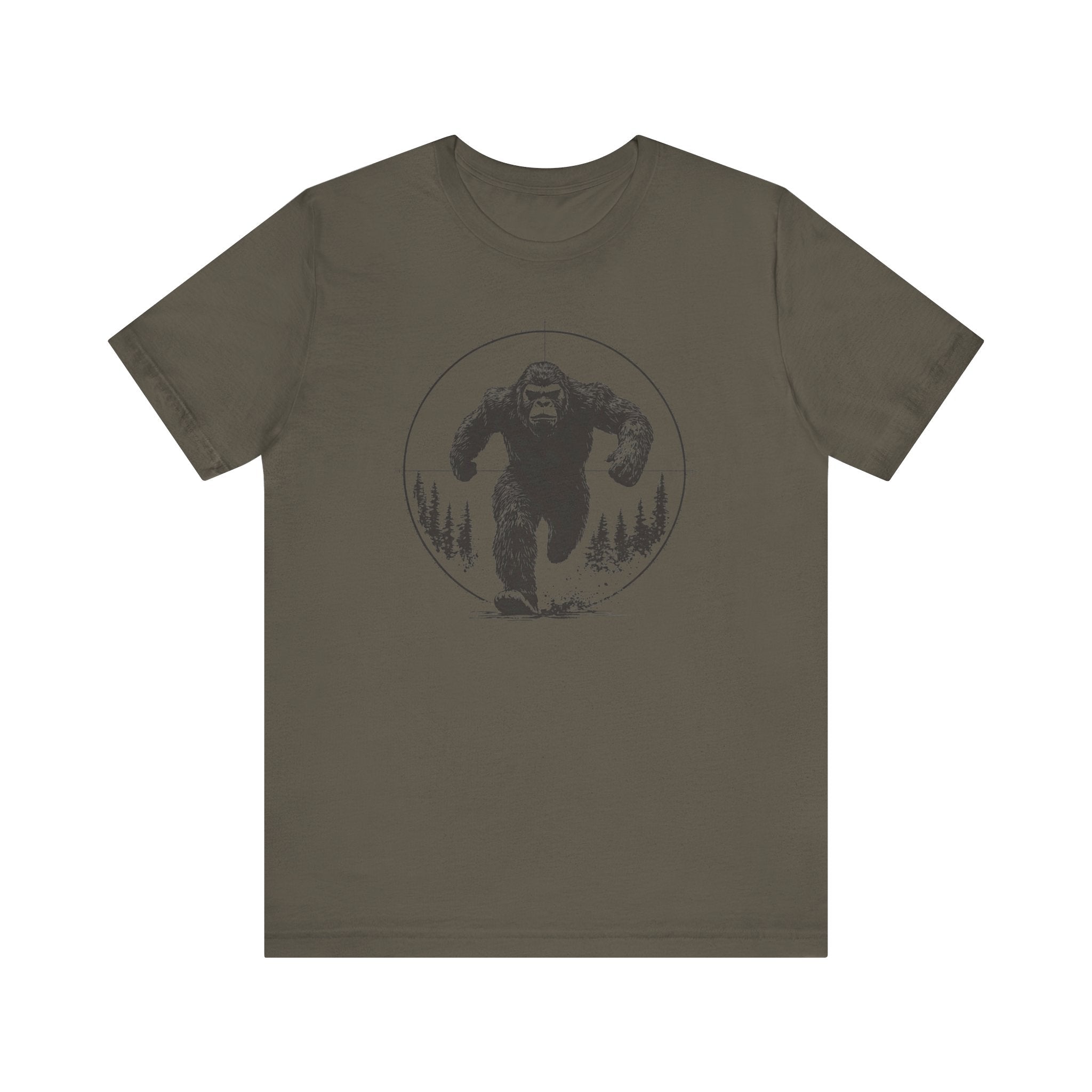 Bigfoot in Crosshairs T-Shirt Funny Adventure Design