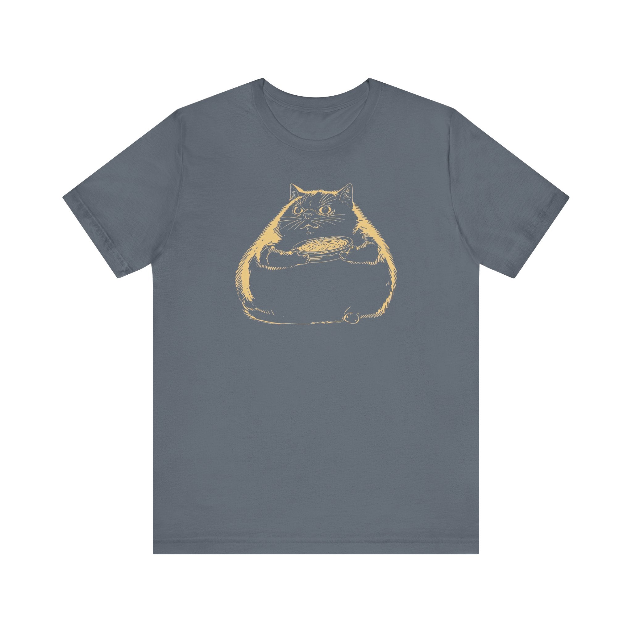 Chubby Cat with Pie T-Shirt – Funny Cat Lover Tee