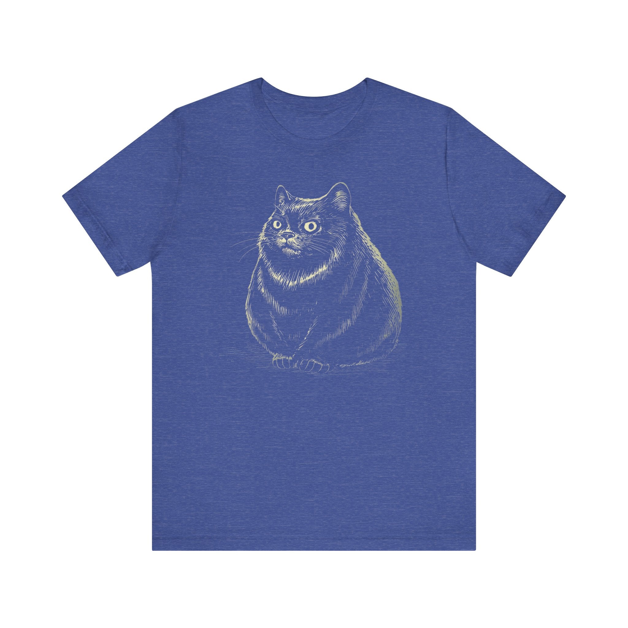 Curious Chonky Cat T-Shirt Cute and Quirky Design