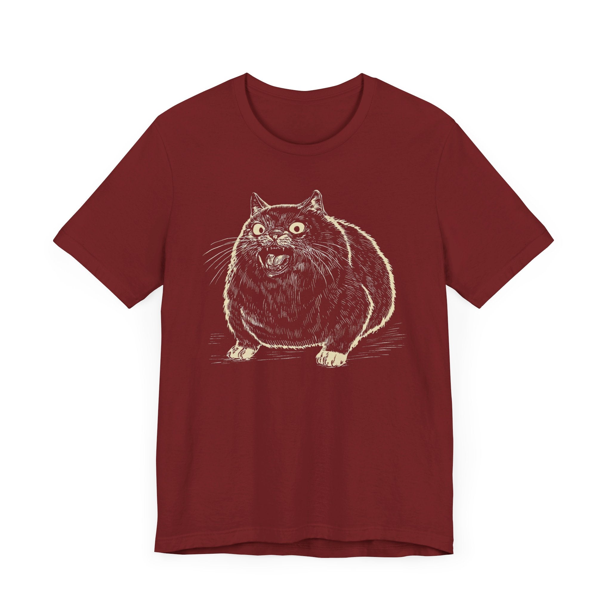 Yowling Chonky Cat T-Shirt Funny and Quirky Design