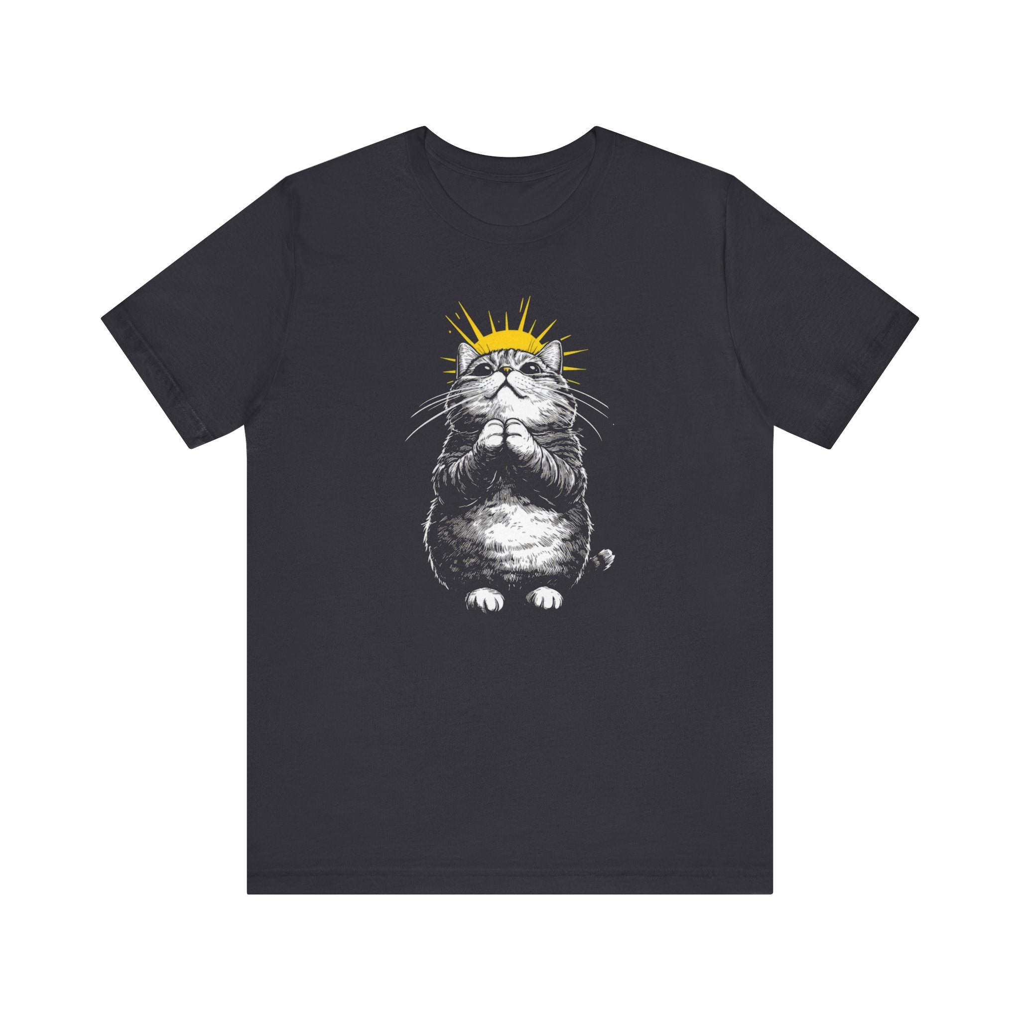 Praying Cat Halo T-Shirt Chonky Cat Lover Tee