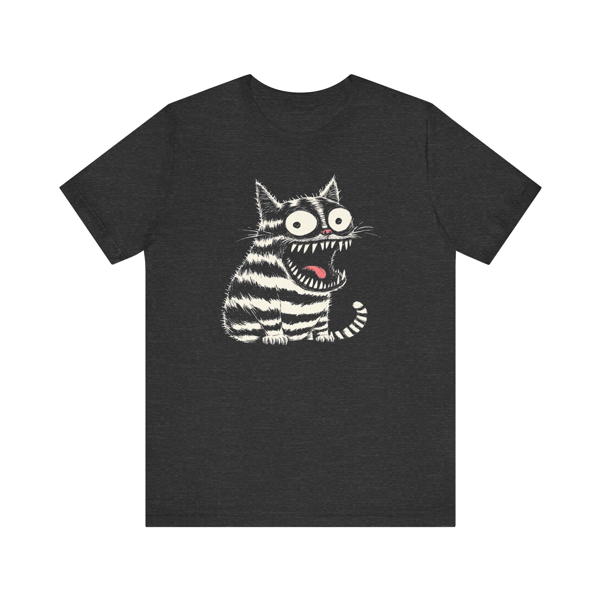 Quirky Striped Cat Graphic Tee