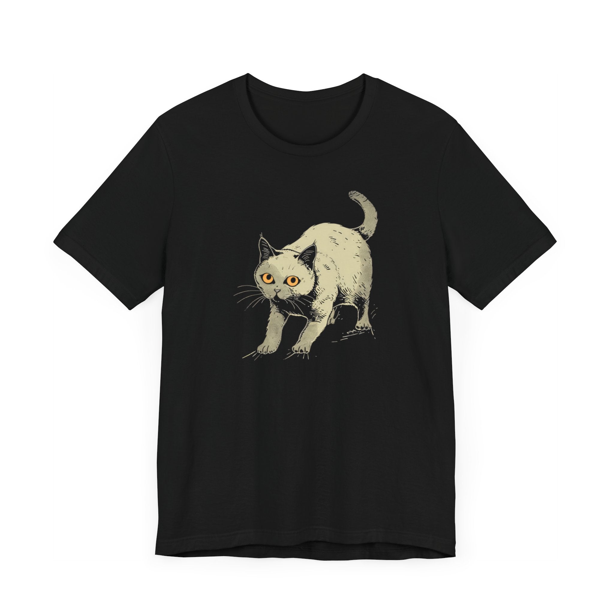 Spooky Cat T-Shirt - Vintage Halloween Feline Graphic Tee