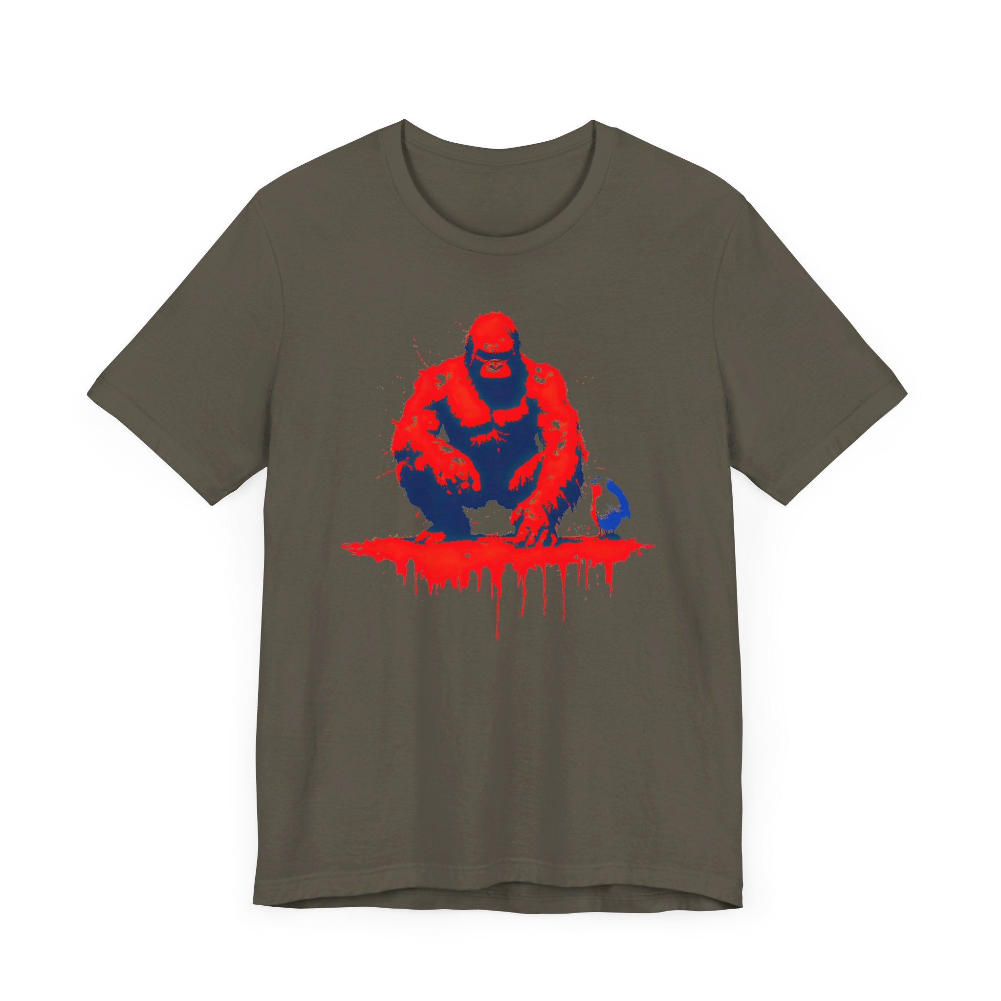 Bold Red Bigfoot T-Shirt Artistic and Unique Design