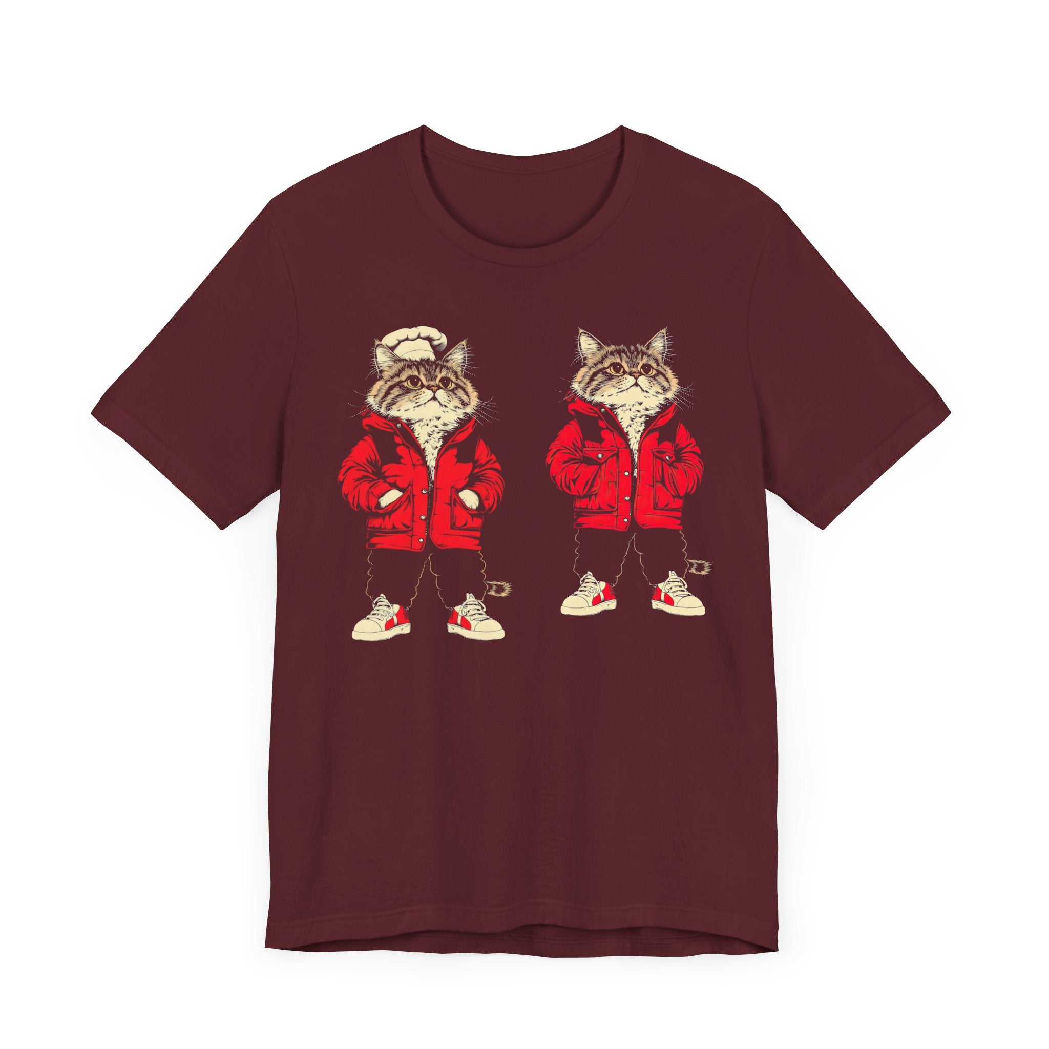 Twin Cool Cats in Red Jackets Graphic Tee