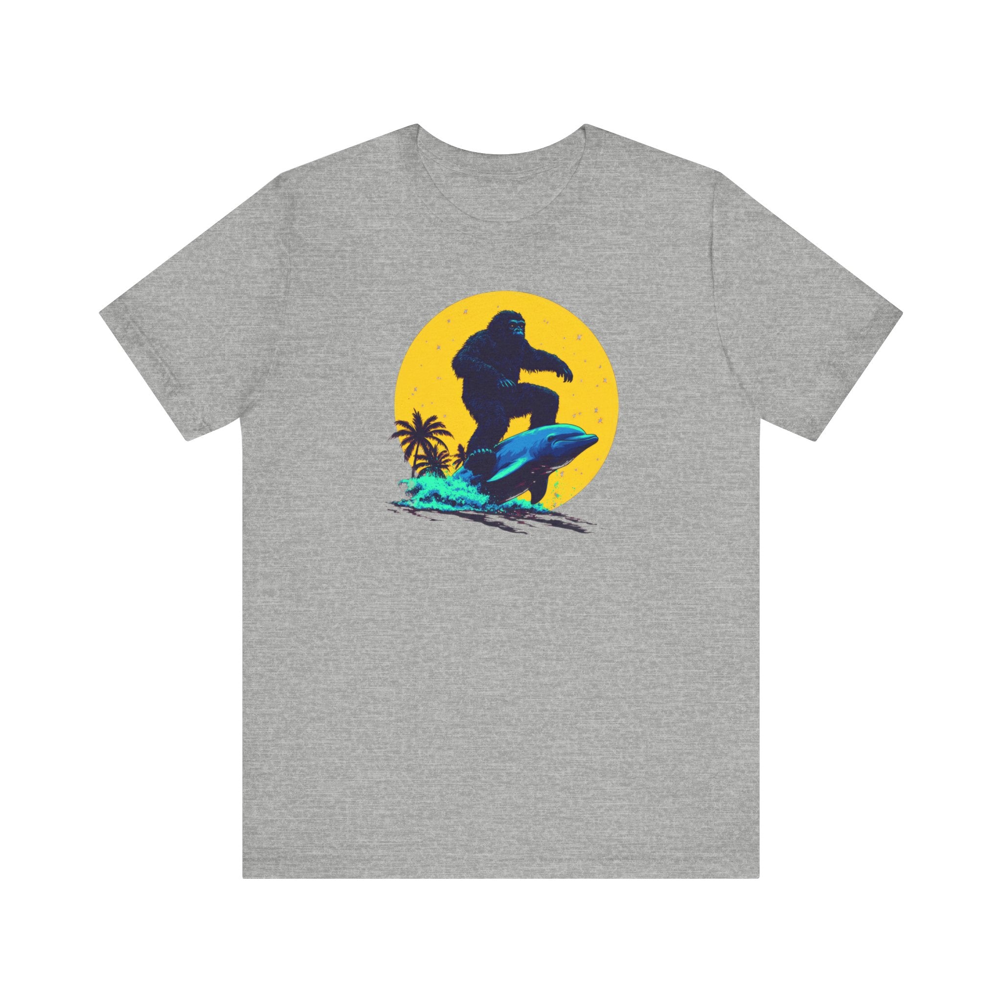 Bigfoot Riding Dolphin T-Shirt Fun and Quirky Design