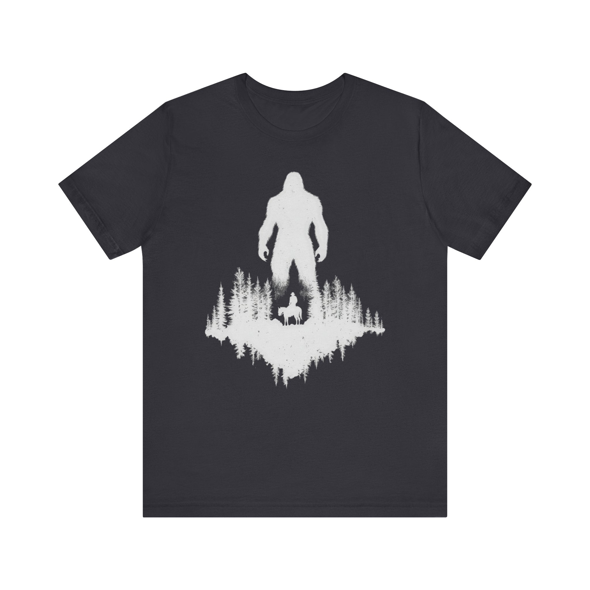 Bigfoot Silhouette Forest T-Shirt Mysterious Adventure Design