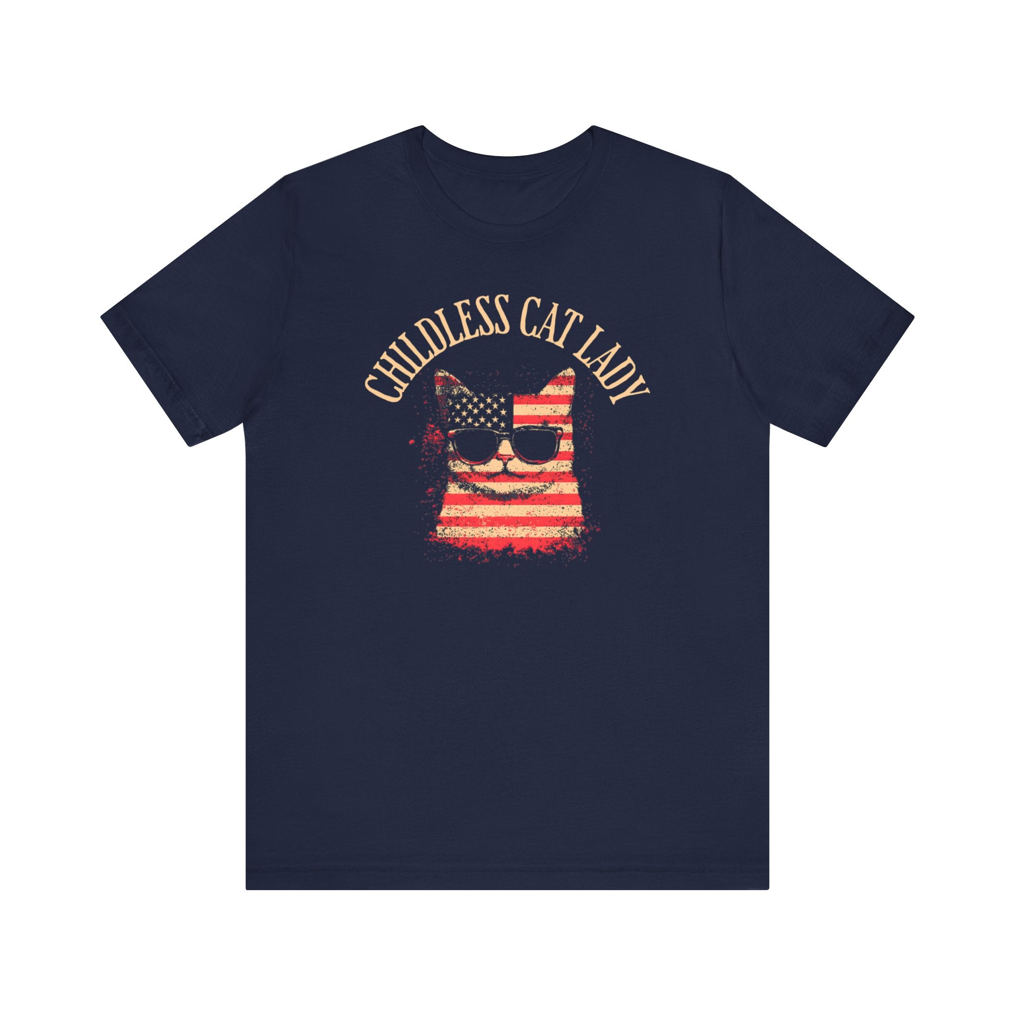 Childless Cat Lady T-Shirt - Patriotic Cat Lover Tee