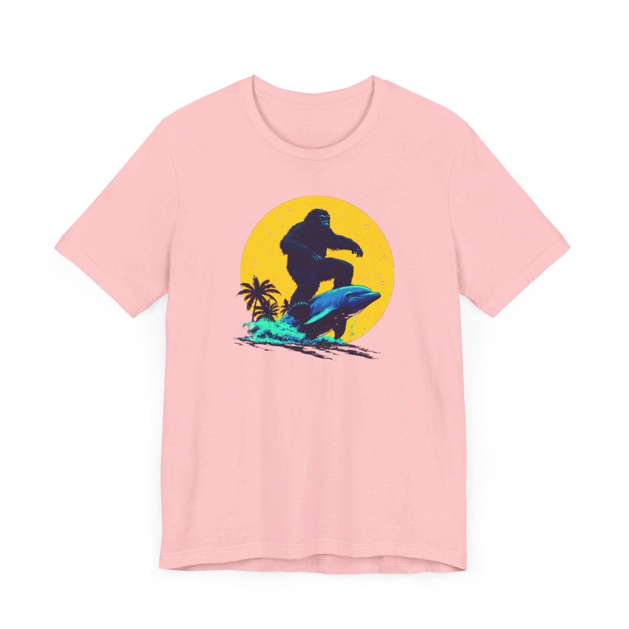 Bigfoot Riding Dolphin T-Shirt Fun and Quirky Design