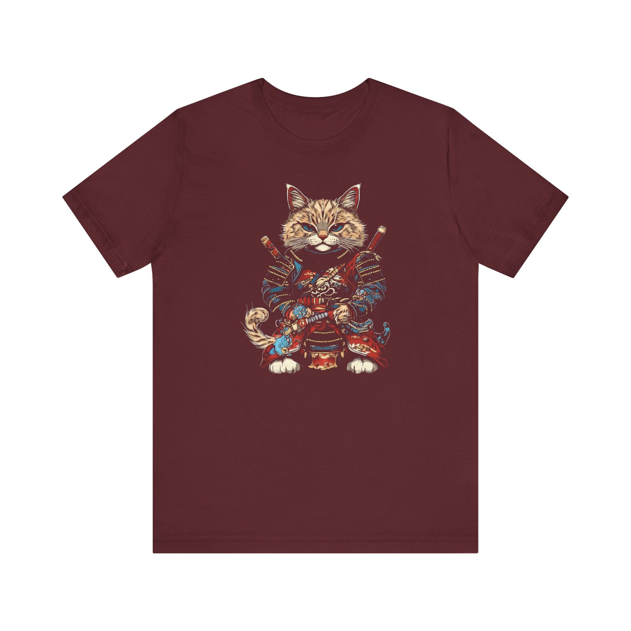 Samurai Cat T-Shirt - Fierce Feline Warrior Design