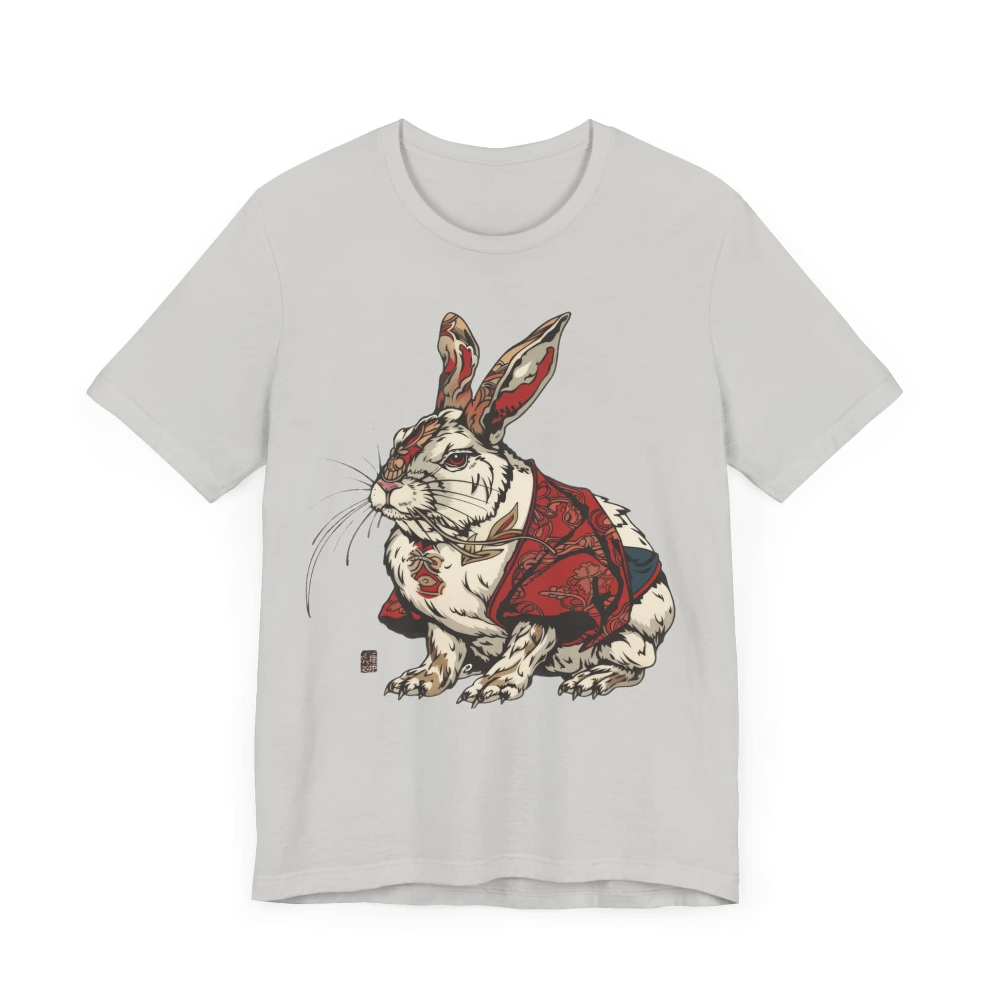 Intricate Samurai Rabbit T-Shirt, Japanese Warrior Bunny Design, Artistic Animal Graphic Tee, Traditional Japan Inspired Rabbit Art Tee