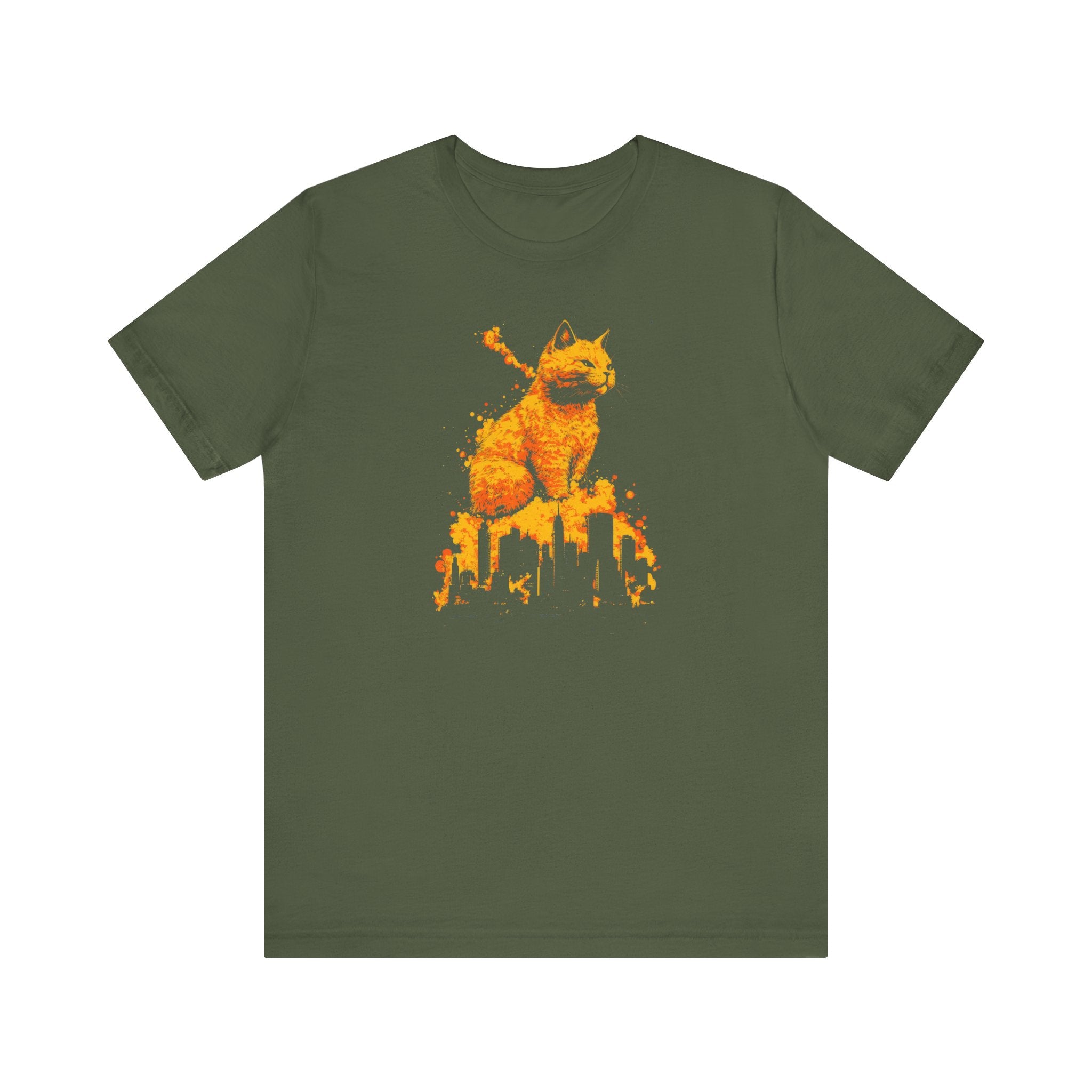 Catzilla Blazing Fury T-Shirt Giant Cat City Fire Design