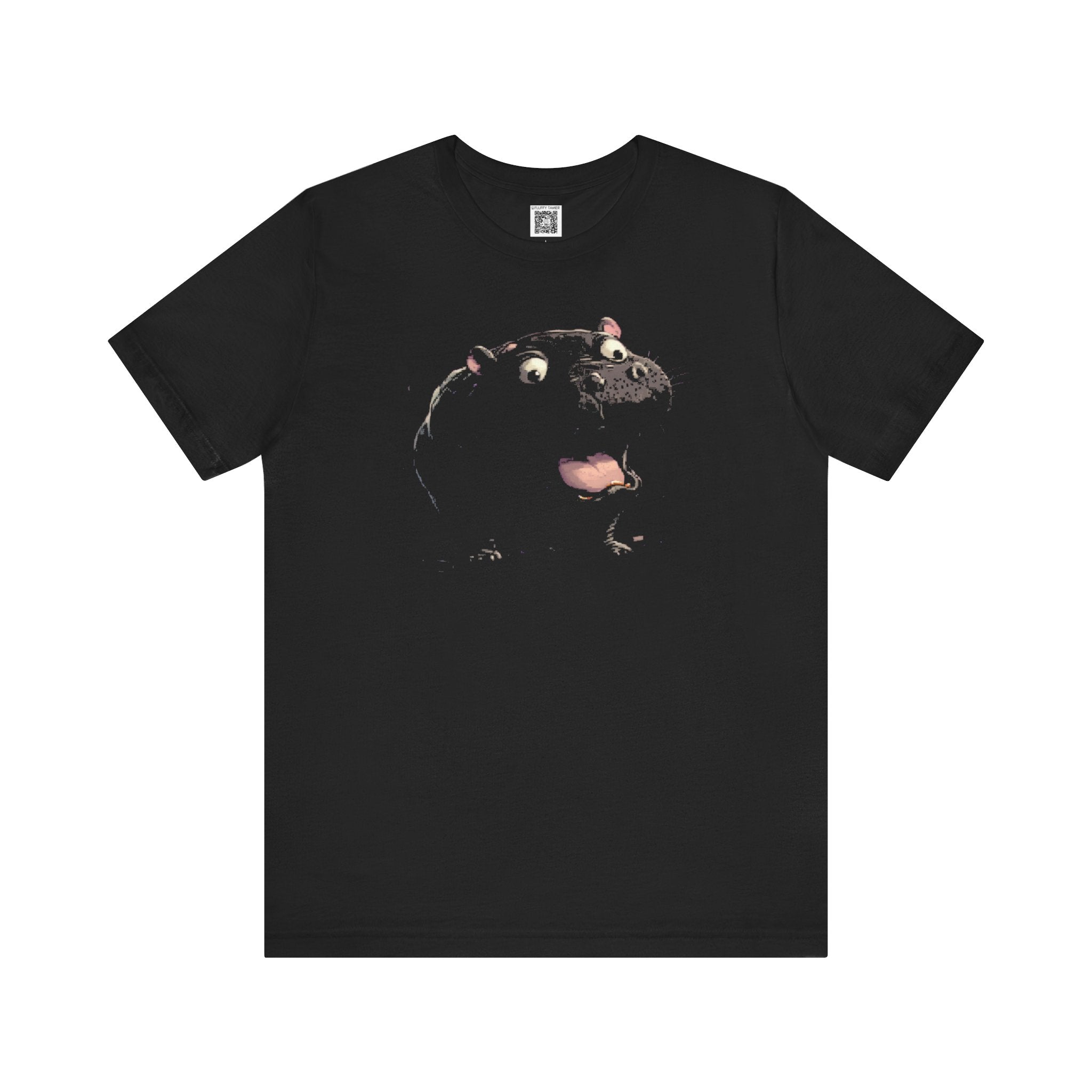 Black Graphic Tee with Playful Design