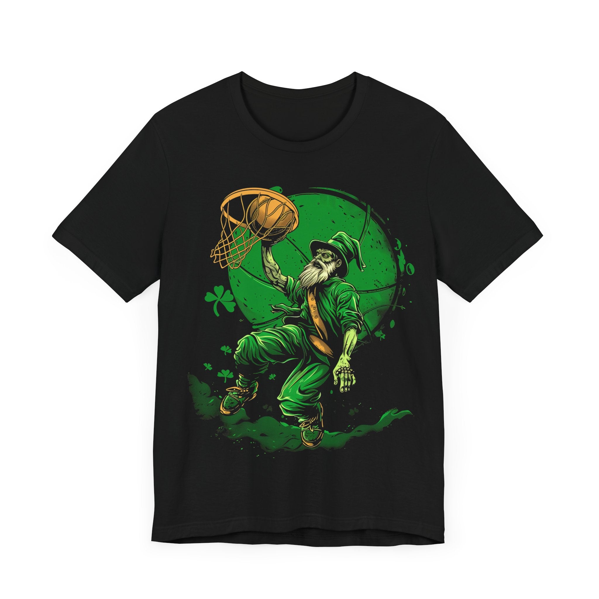 Green FN Irish Edition Slam Dunk T-Shirt: Viral Meme-Inspired Sports Tee with Perfect Shot Graphic & Eye-Catching Splash Design