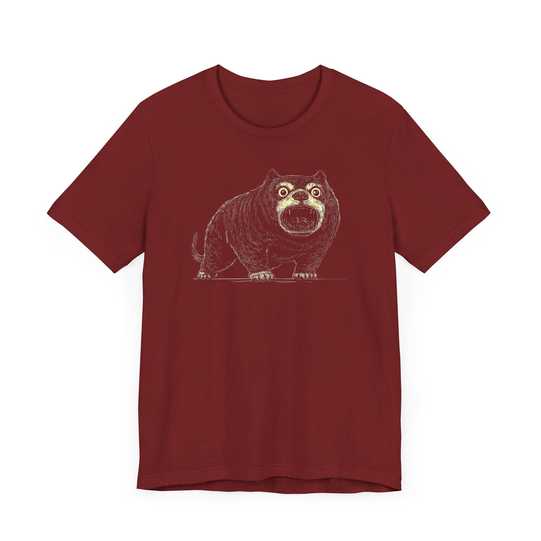 Terrifying Bulldog T-Shirt Creepy Cartoon Dog Tee