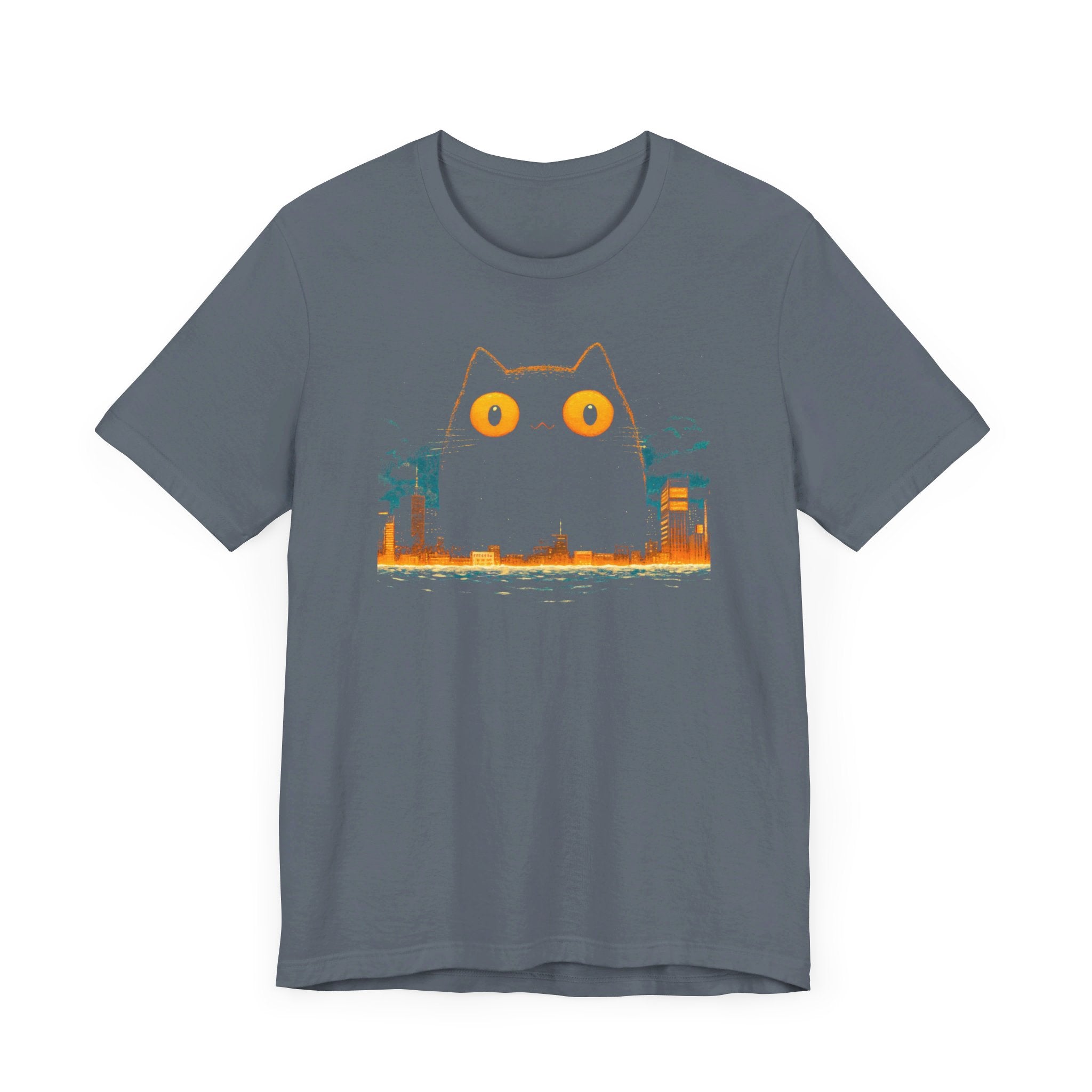 Catzilla Midnight Mischief T-Shirt Cute Cat City Design