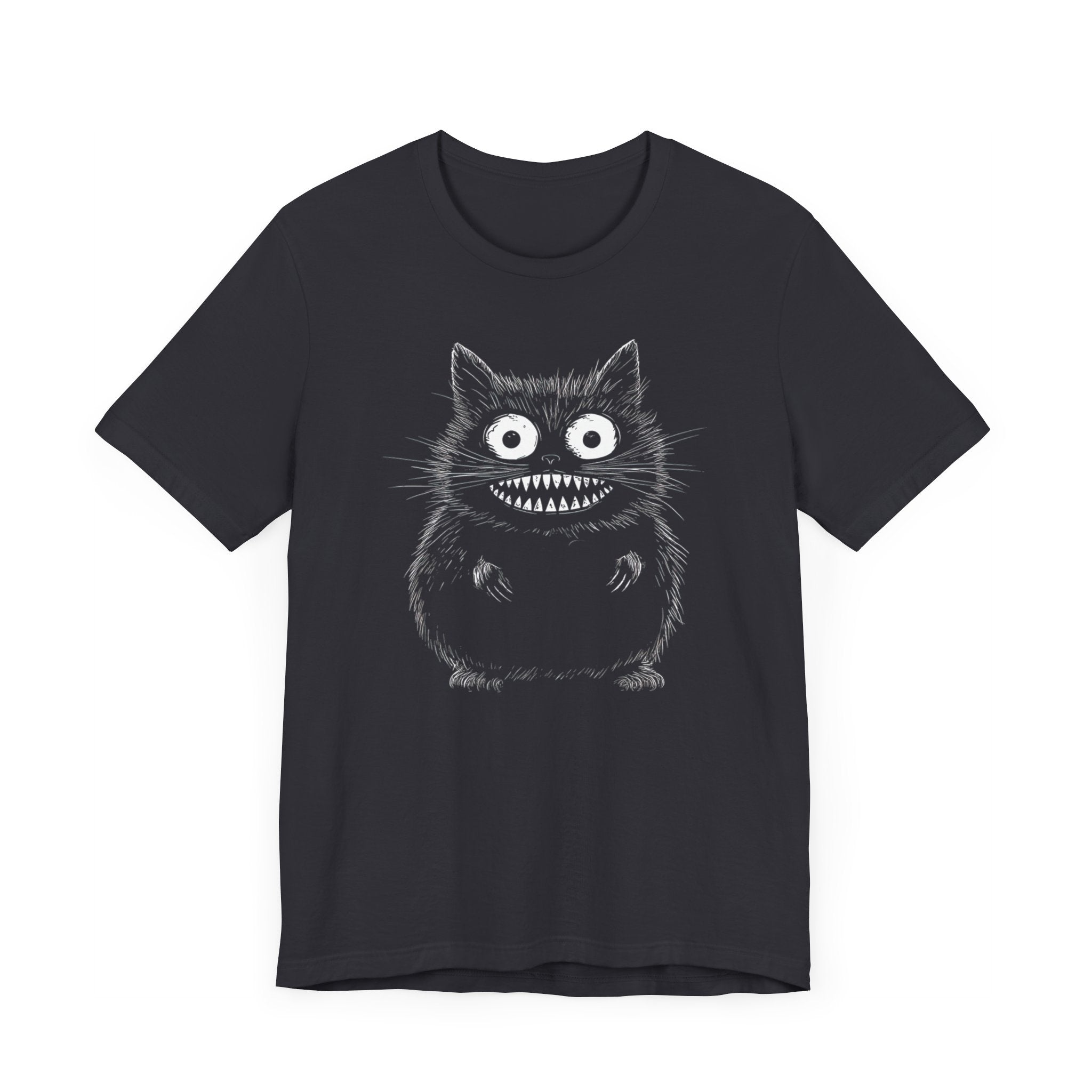 Quirky Grinning Cat Graphic T-Shirt