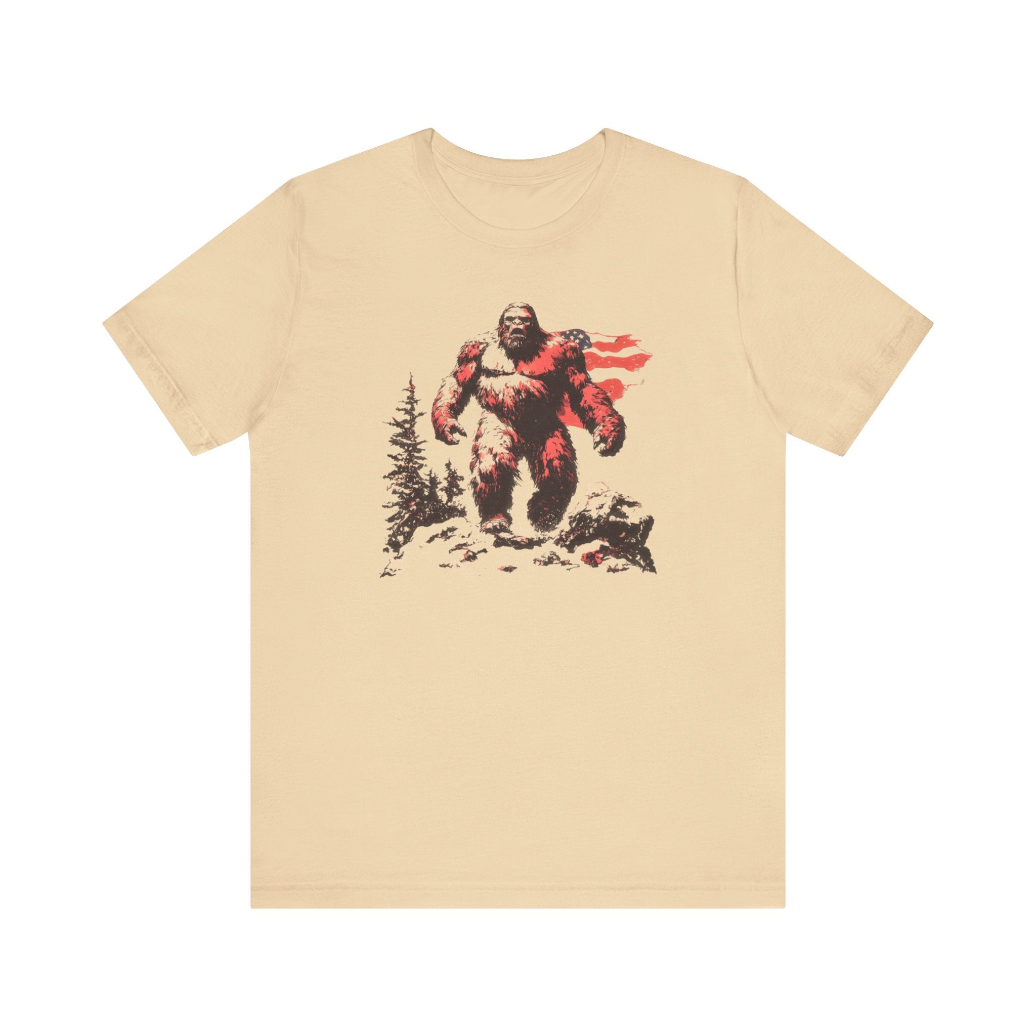 Patriotic Bigfoot T-Shirt American Flag Design