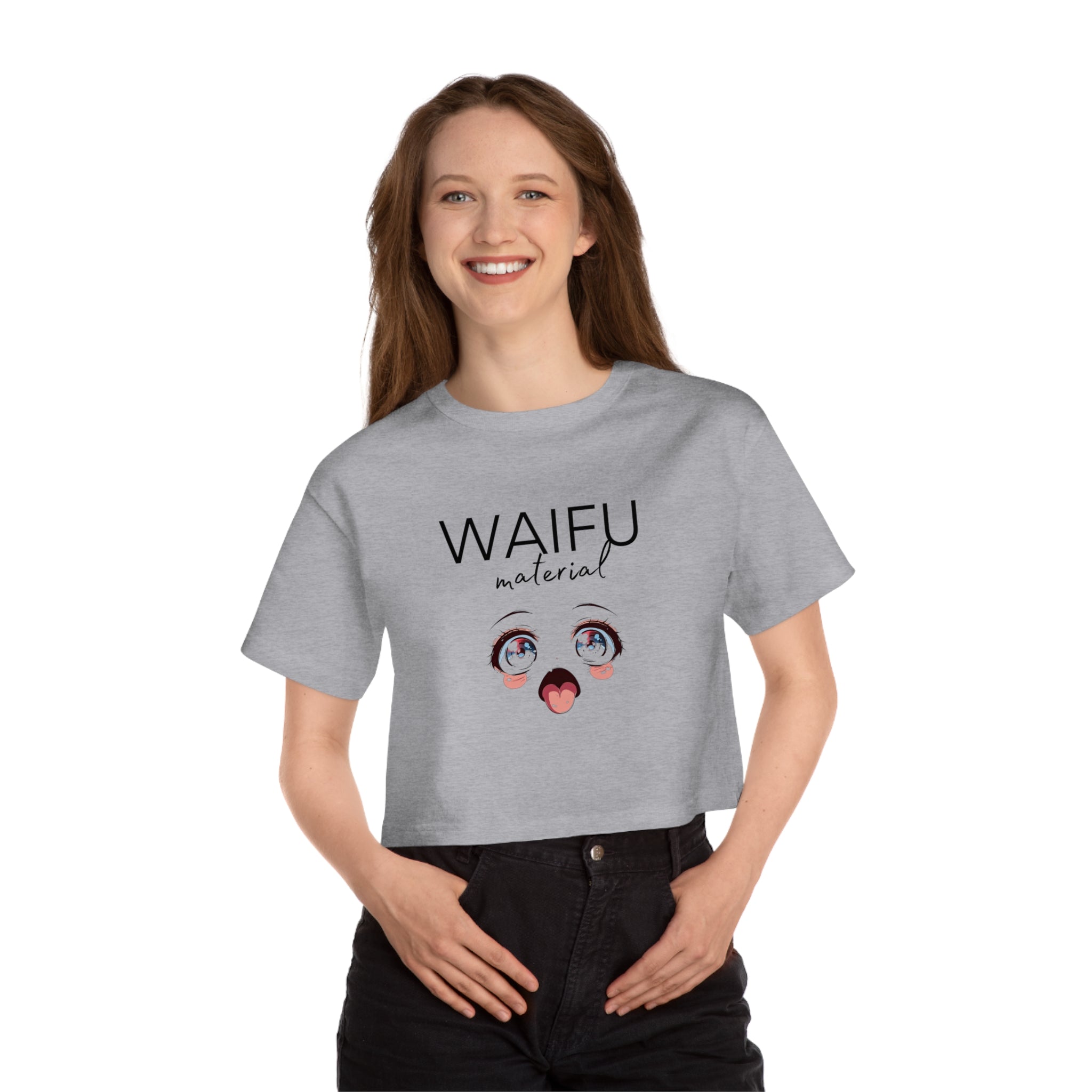 Anime Eyes Waifu Champion Women's Heritage Cropped T-Shirt