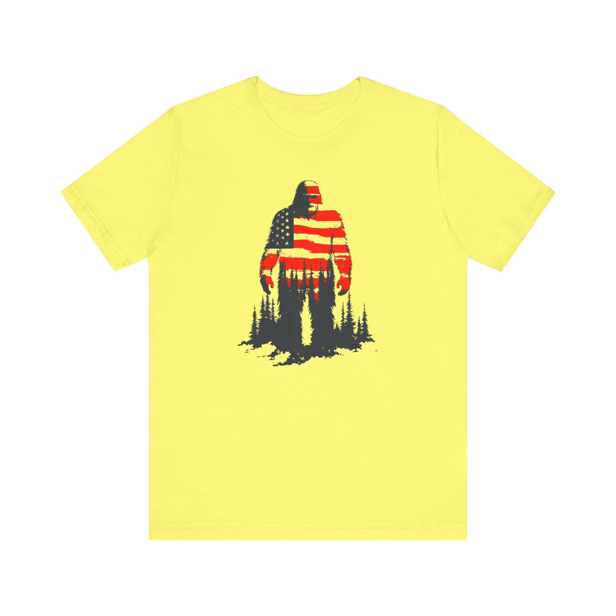 Patriotic Bigfoot T-Shirt American Flag Design