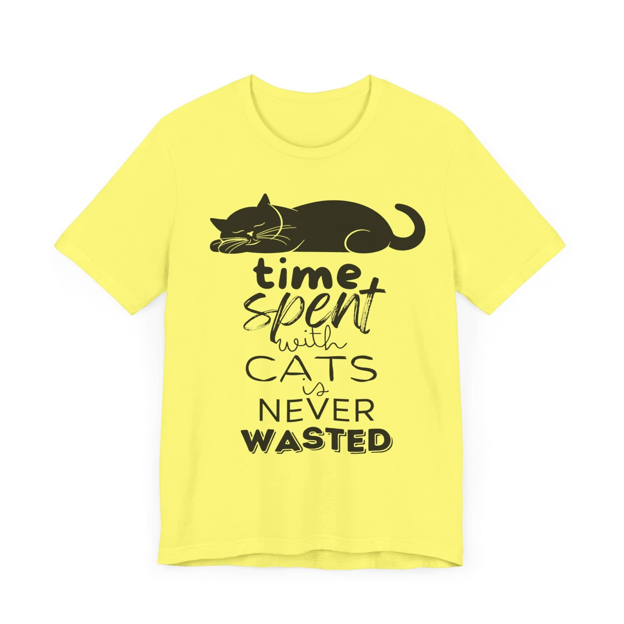 Purrfect Moments Tee - 'Time Spent with Cats is Never Wasted' T-Shirt Unisex Jersey Short Sleeve Tee