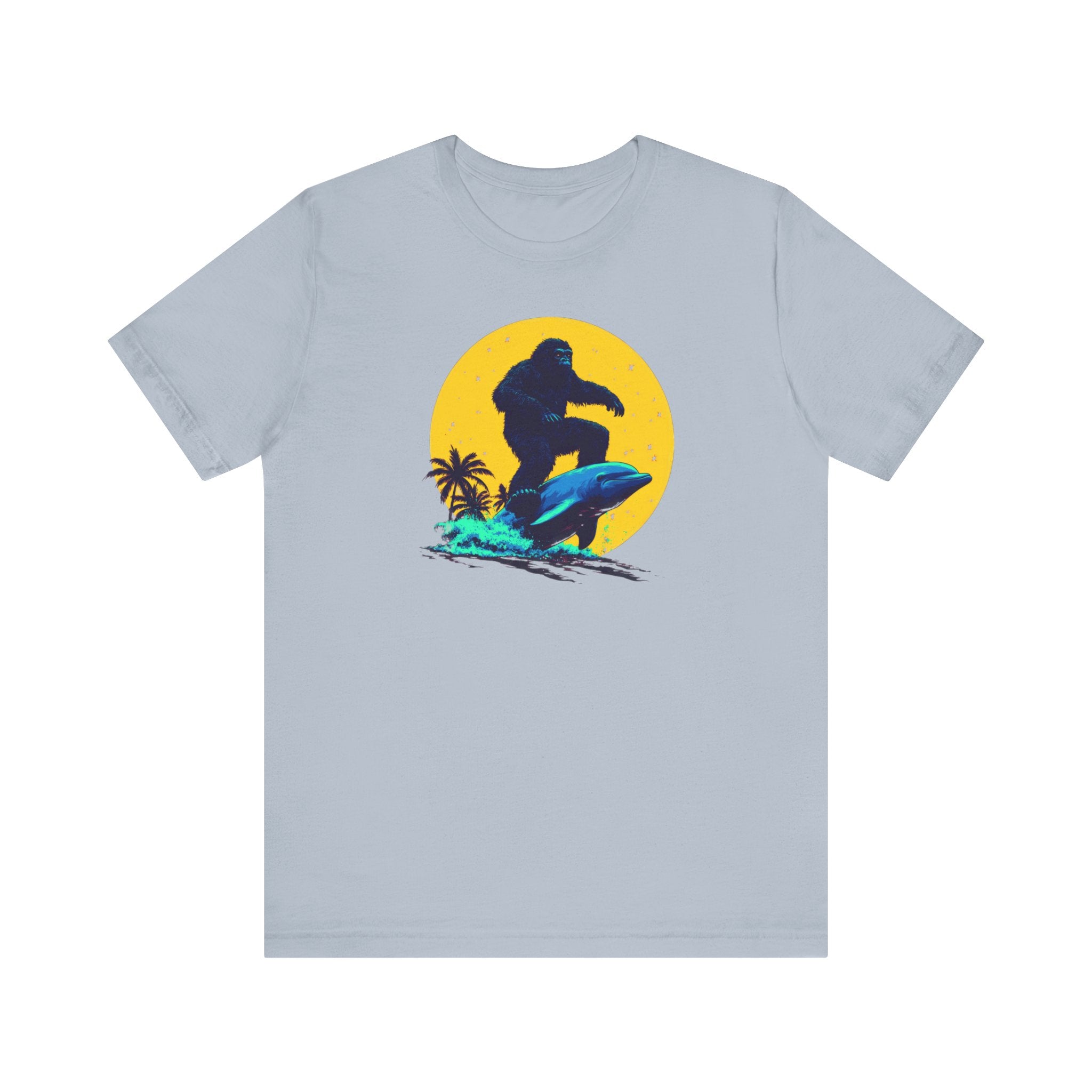 Bigfoot Riding Dolphin T-Shirt Fun and Quirky Design