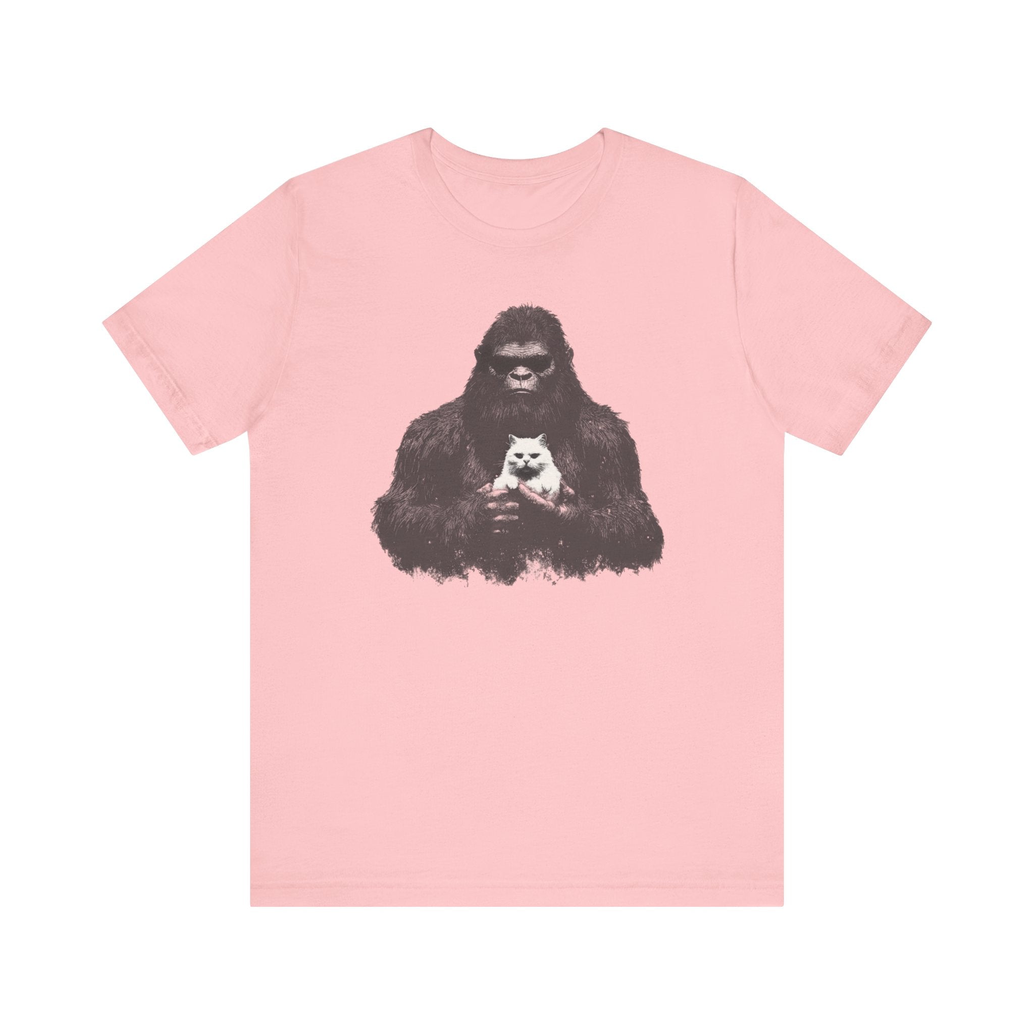 Bigfoot with Cat T-Shirt Funny Parody Design