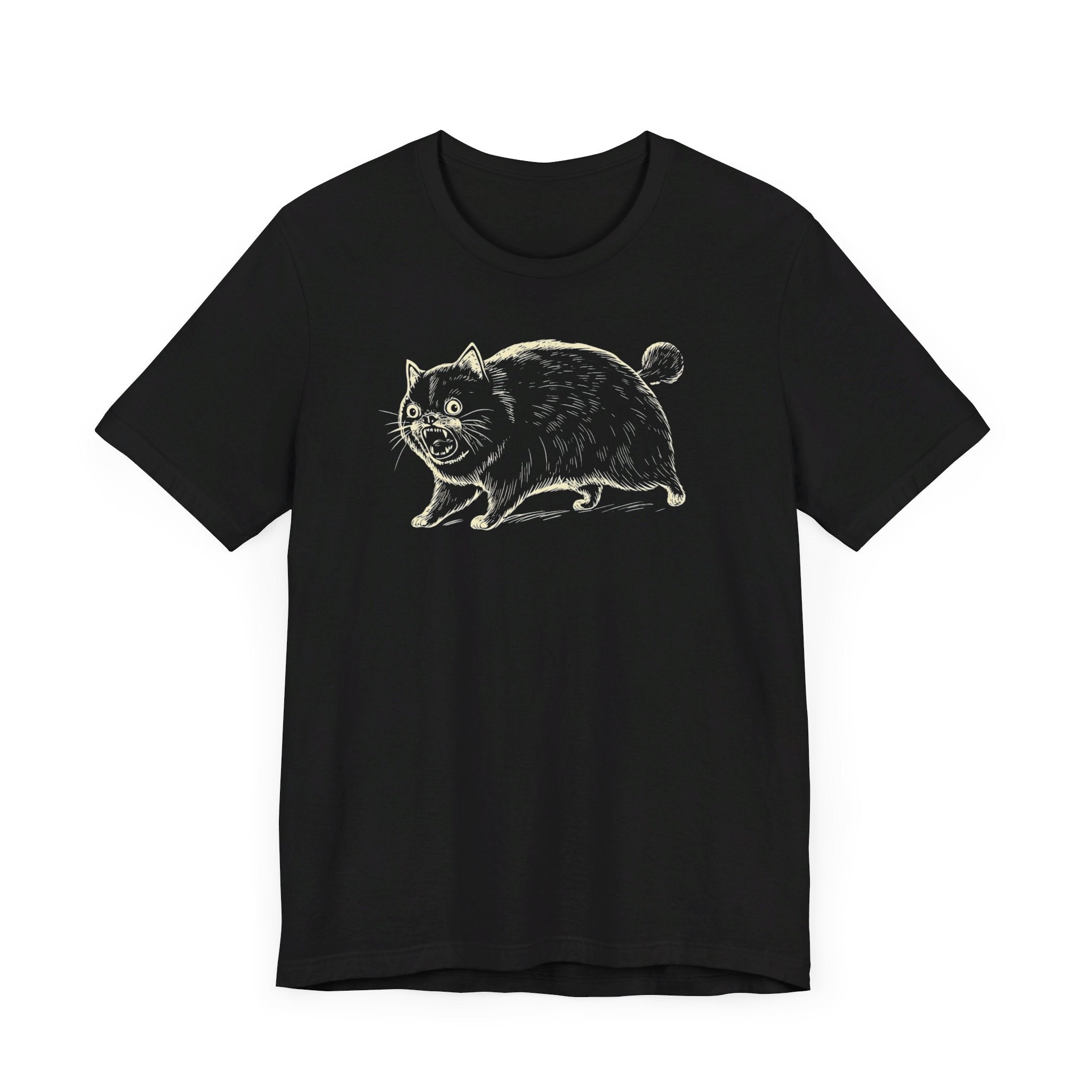 Yowling Chonky Cat T-Shirt Funny Graphic Cat Lover Tee