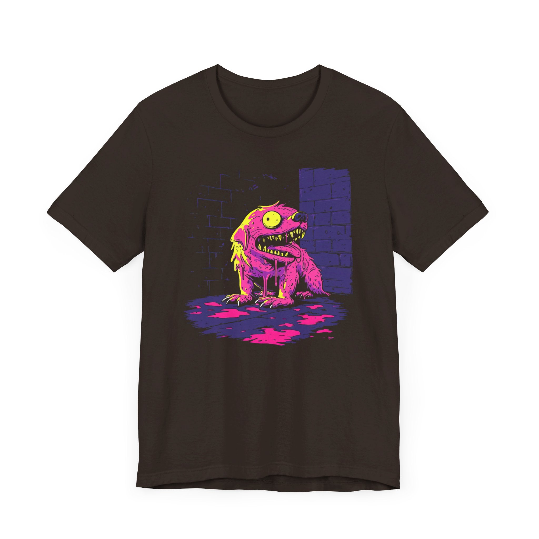 Neon Dog Creature T-Shirt Bold and Quirky Design