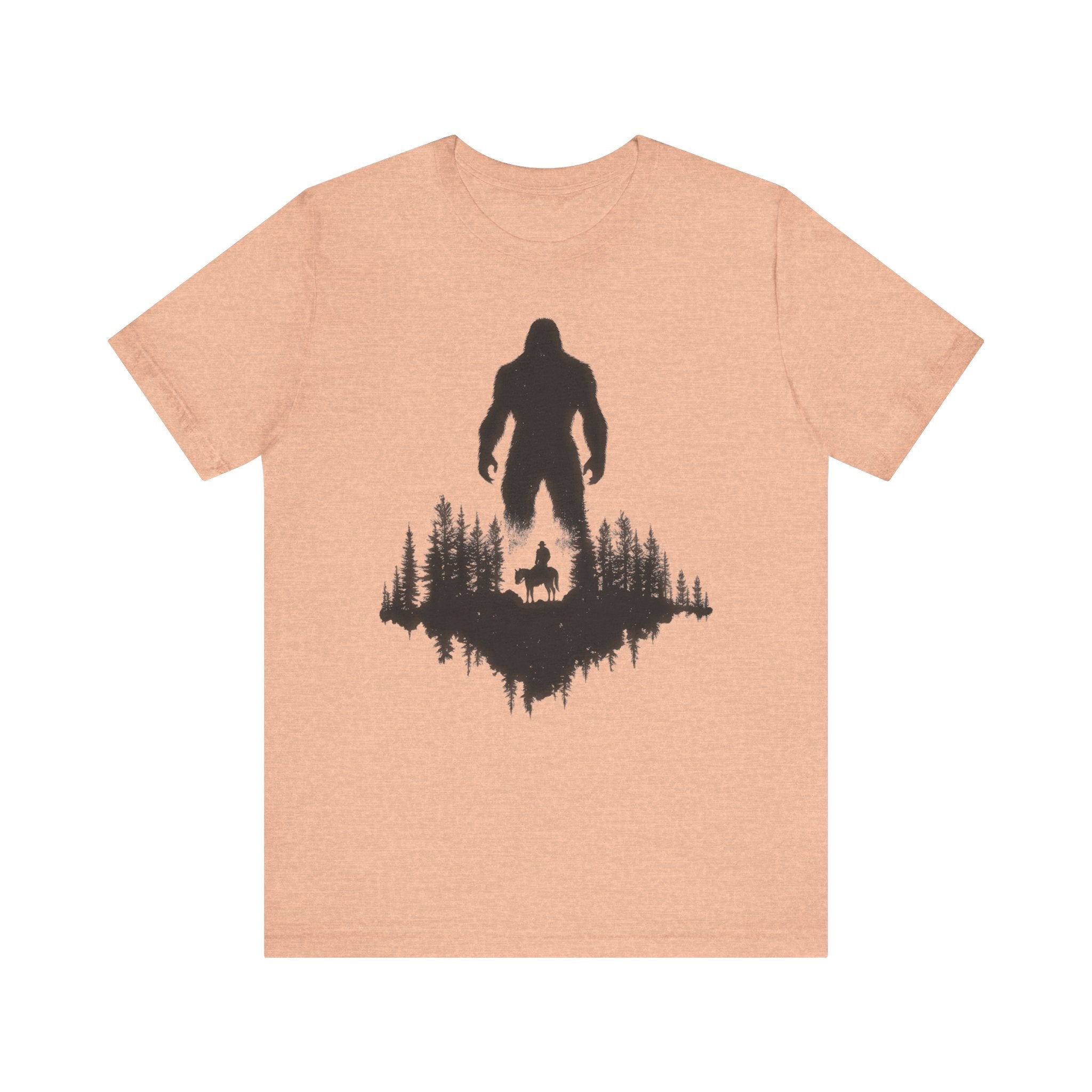 Bigfoot Silhouette Forest T-Shirt Mysterious Adventure Design