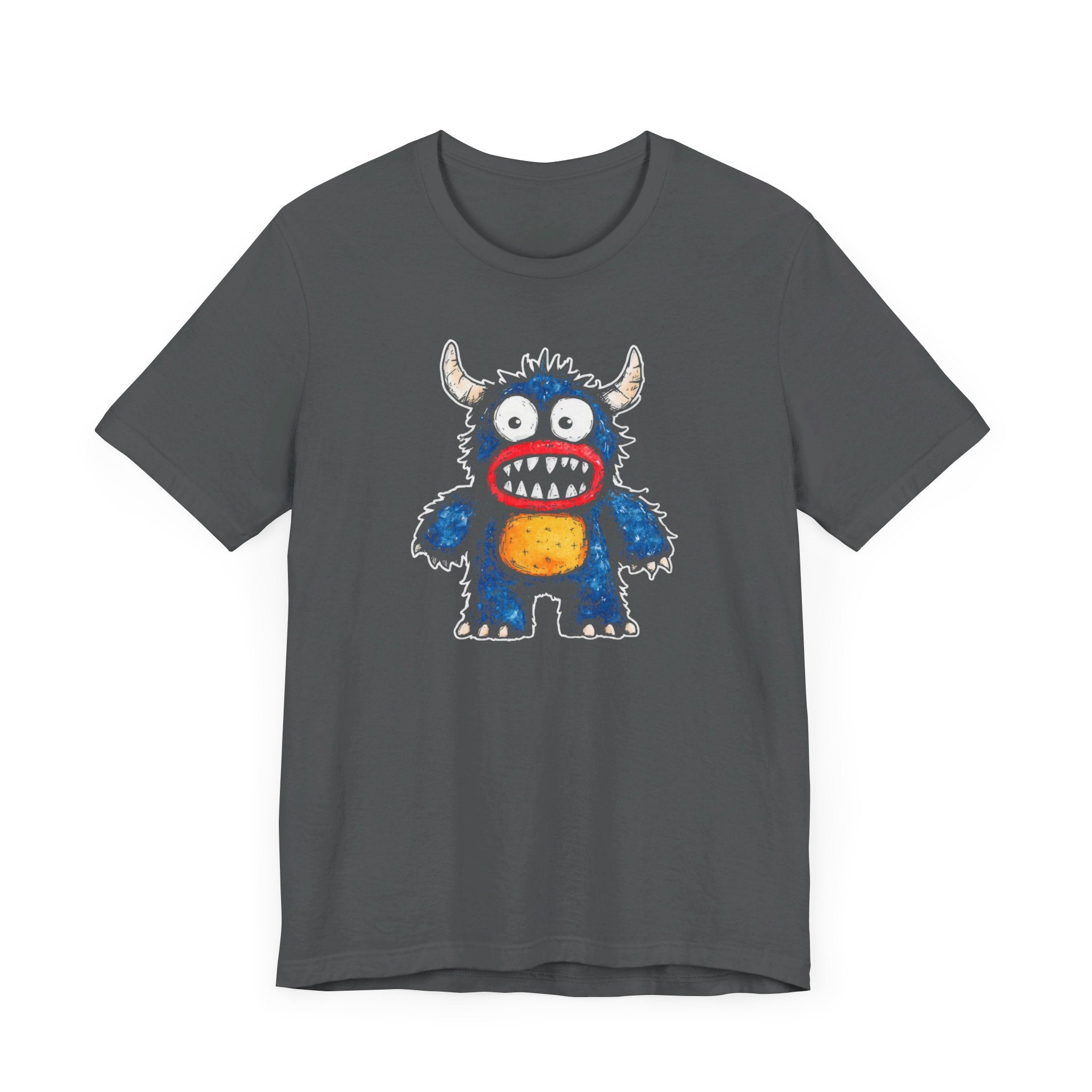 Cute Monster Cartoon Graphic Tee – Black