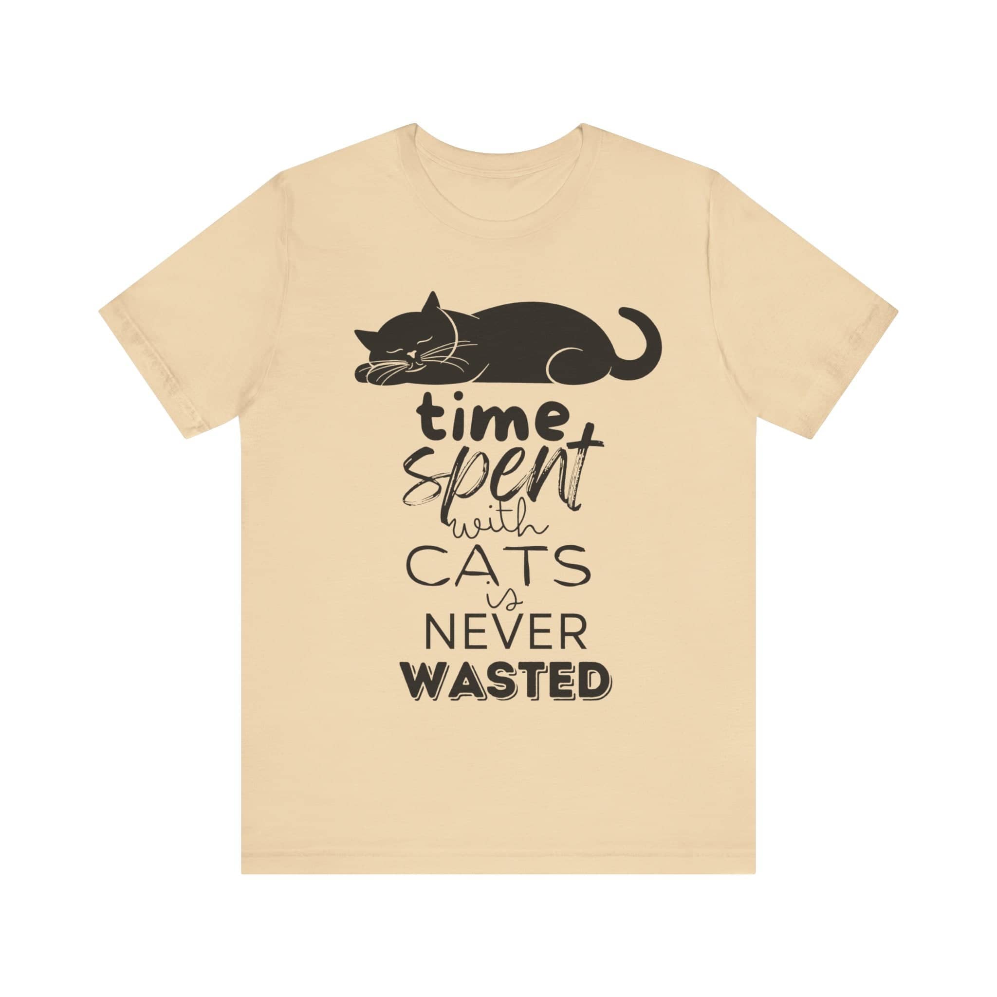 Purrfect Moments Tee - 'Time Spent with Cats is Never Wasted' T-Shirt Unisex Jersey Short Sleeve Tee