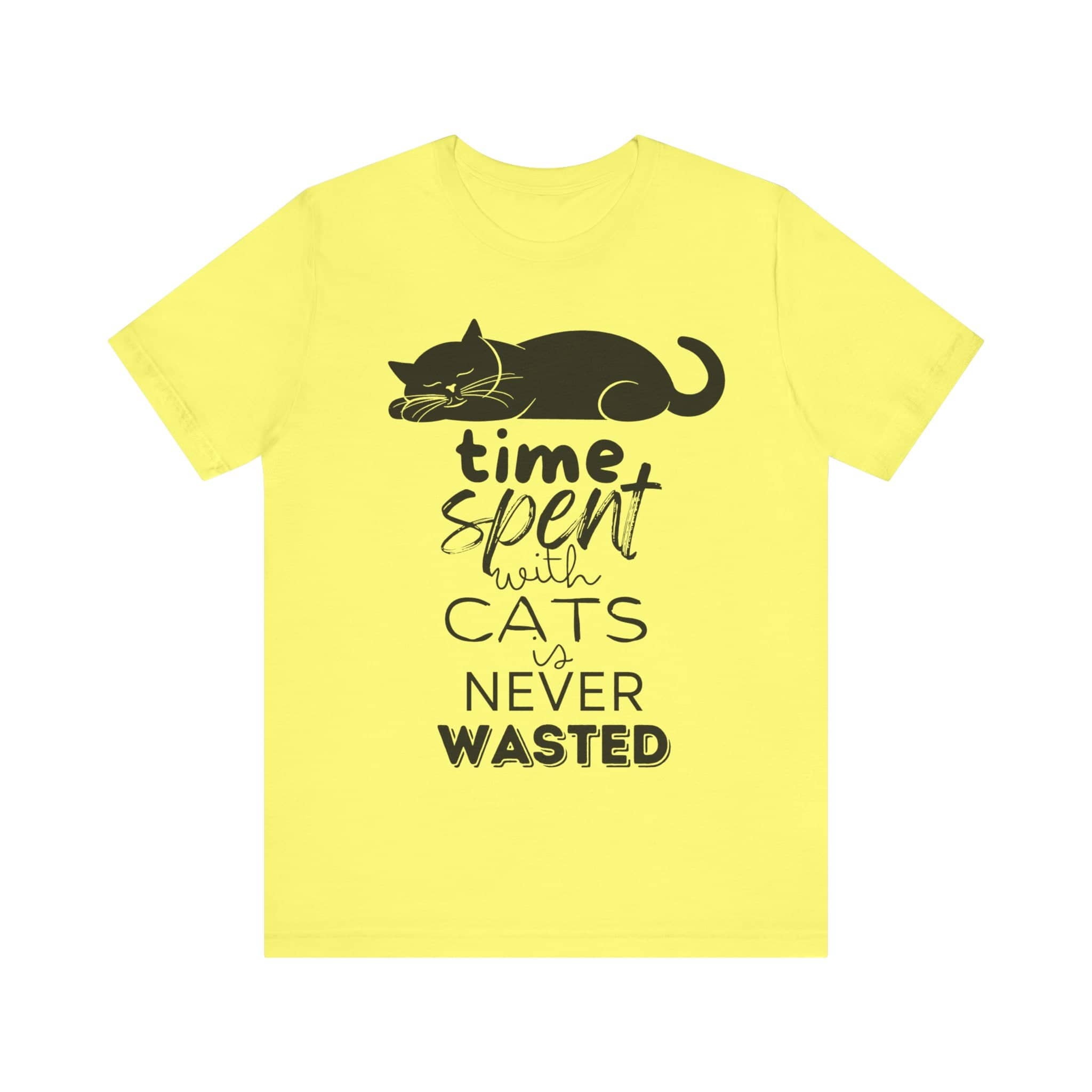 Purrfect Moments Tee - 'Time Spent with Cats is Never Wasted' T-Shirt Unisex Jersey Short Sleeve Tee