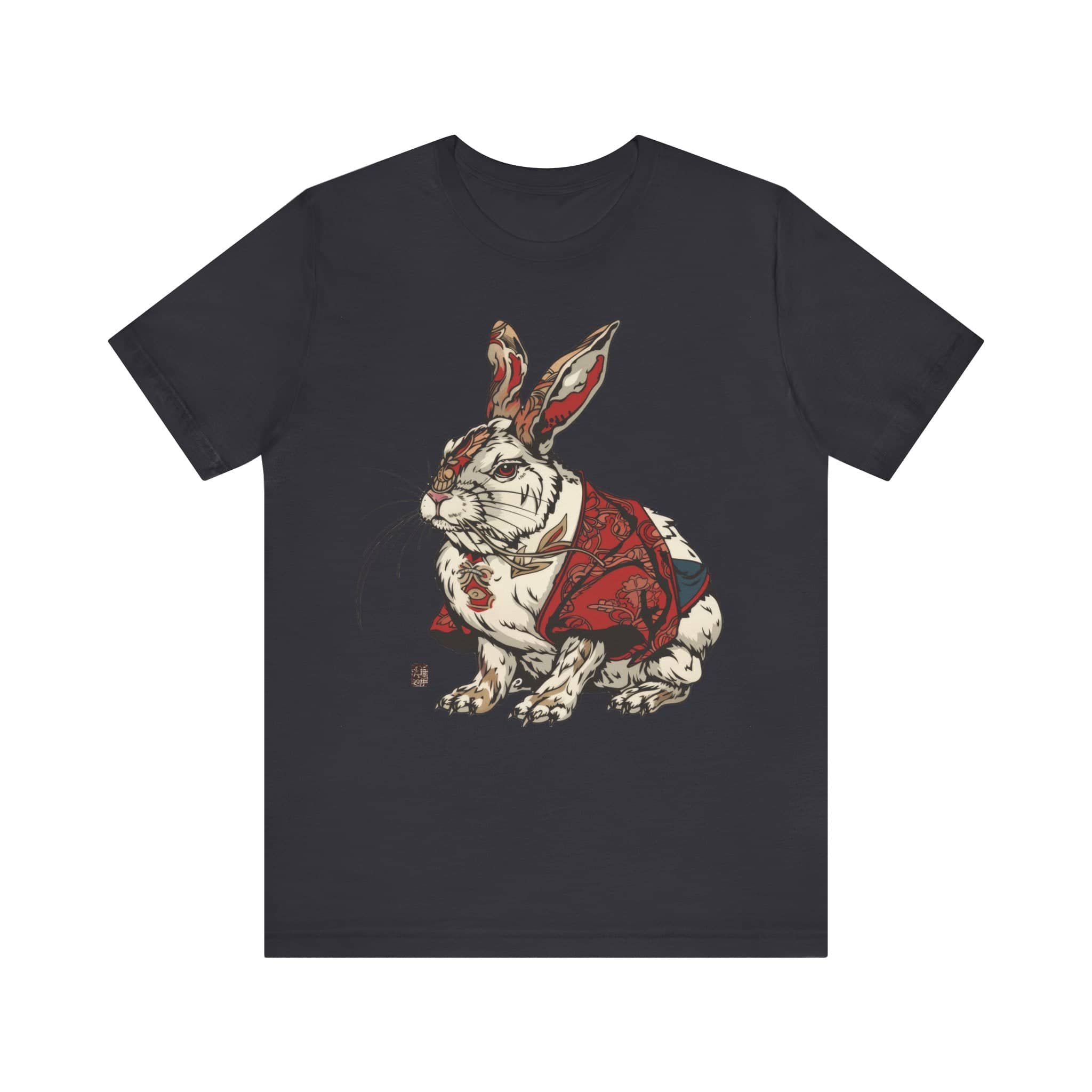 Intricate Samurai Rabbit T-Shirt, Japanese Warrior Bunny Design, Artistic Animal Graphic Tee, Traditional Japan Inspired Rabbit Art Tee