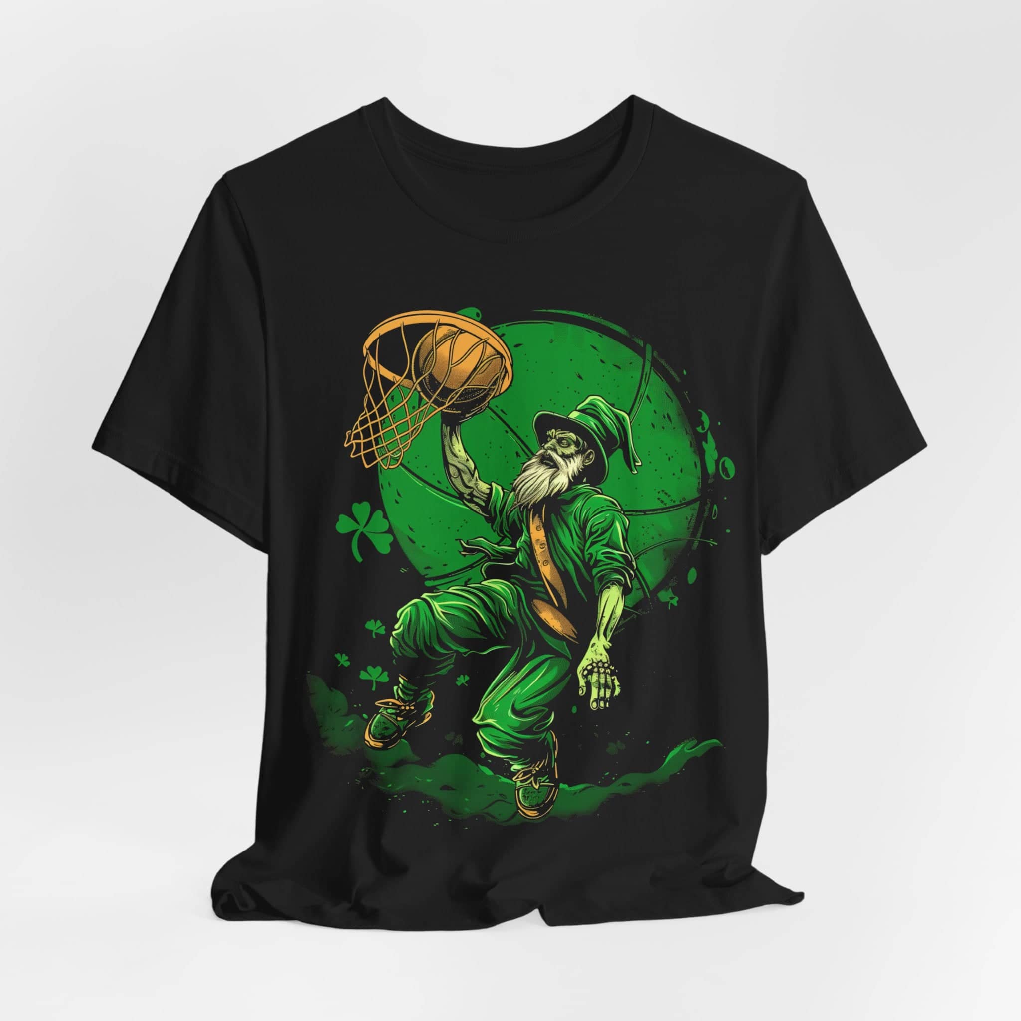 Green FN Irish Edition Slam Dunk T-Shirt: Viral Meme-Inspired Sports Tee with Perfect Shot Graphic & Eye-Catching Splash Design