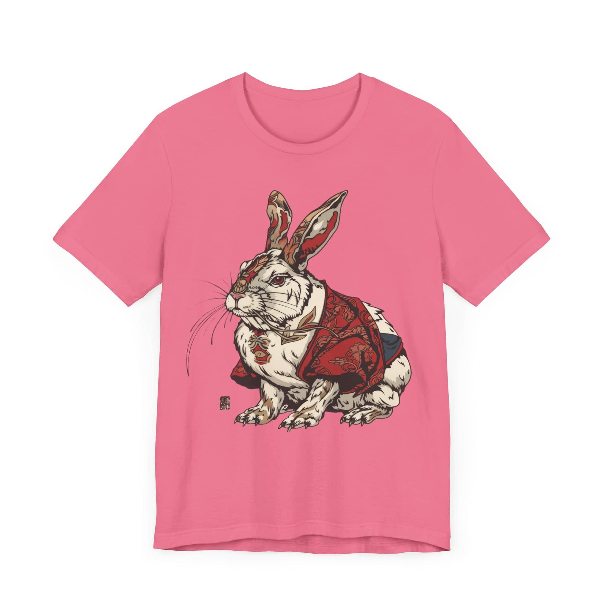 Intricate Samurai Rabbit T-Shirt, Japanese Warrior Bunny Design, Artistic Animal Graphic Tee, Traditional Japan Inspired Rabbit Art Tee