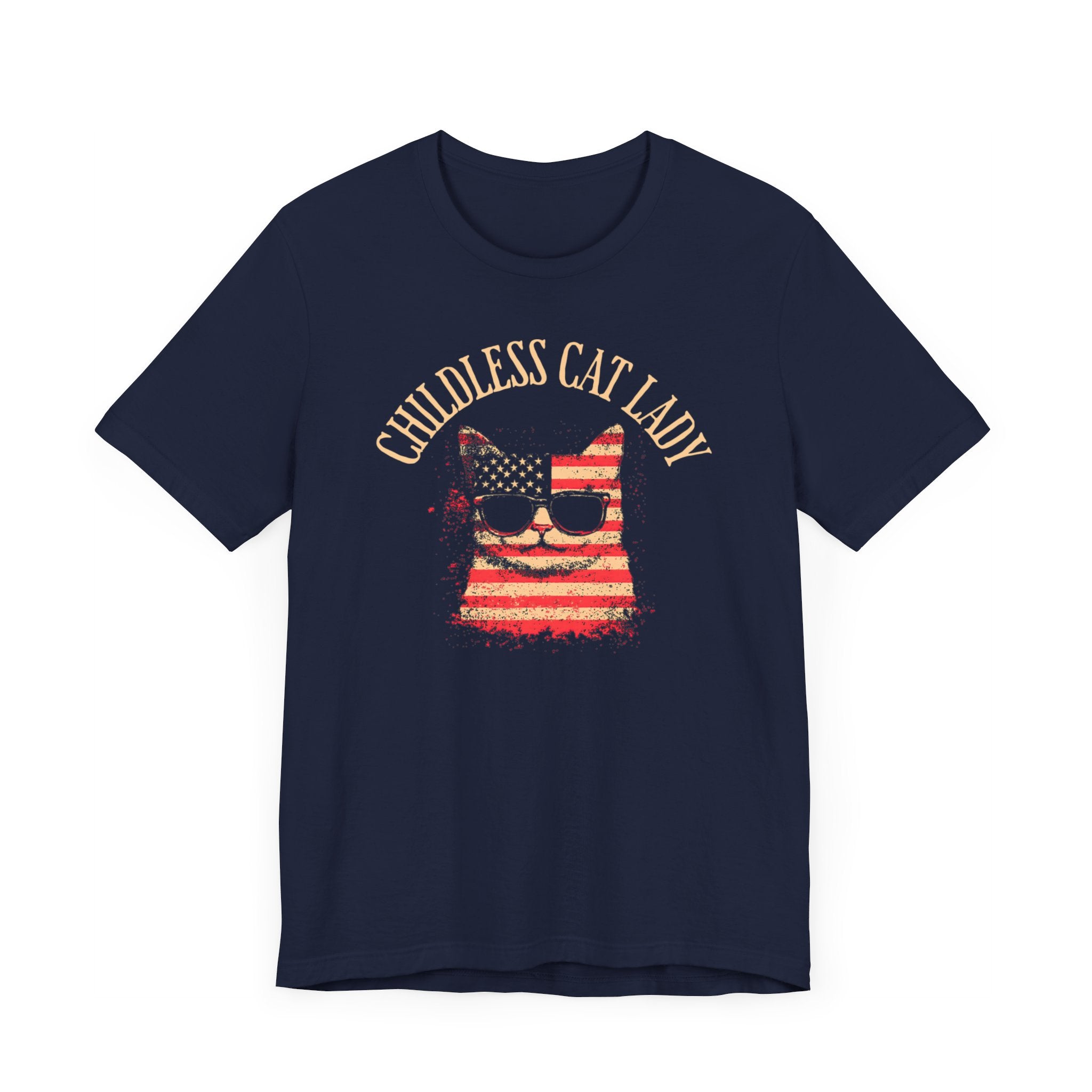 Childless Cat Lady T-Shirt - Patriotic Cat Lover Tee