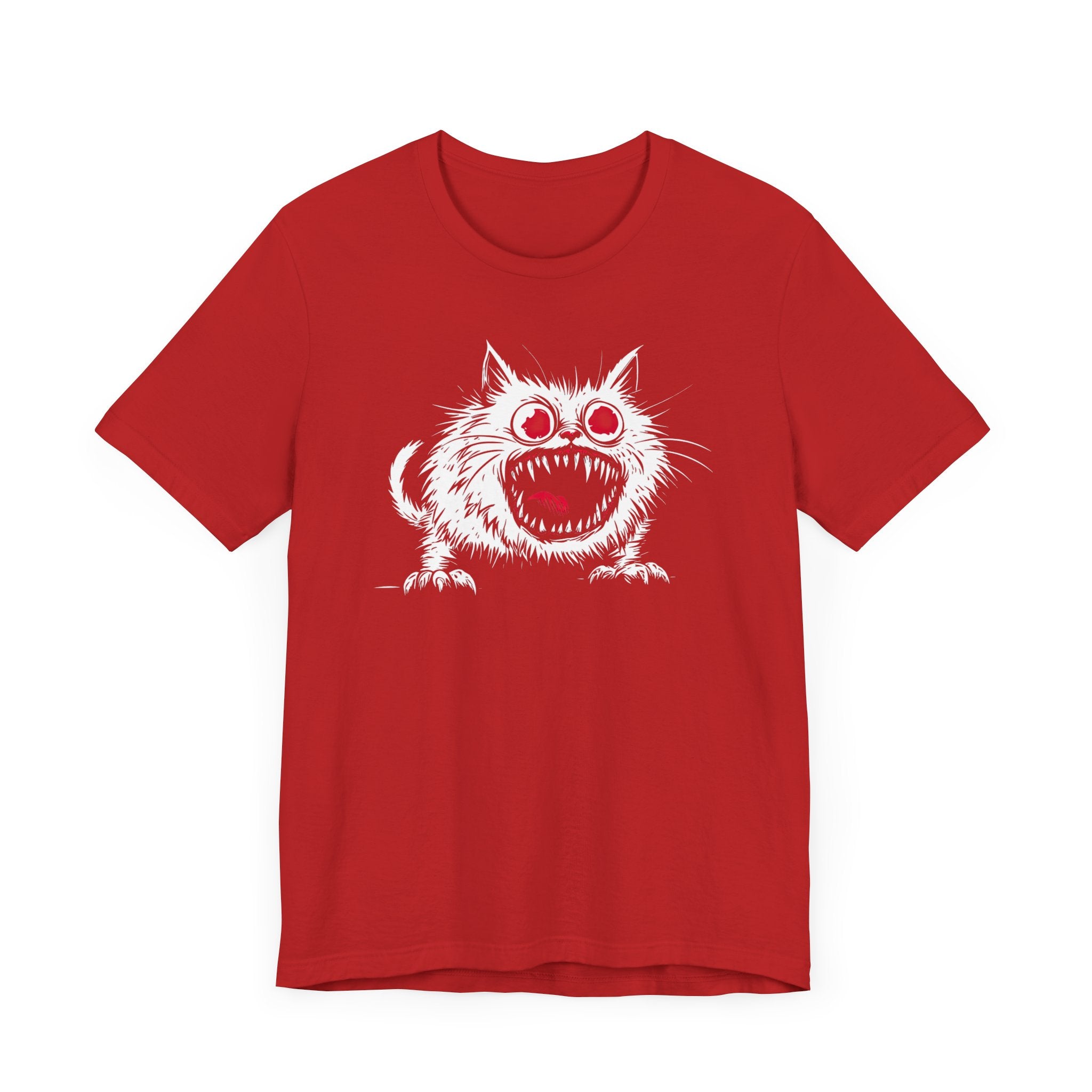 Creepy White Cat with Red Eyes T-Shirt