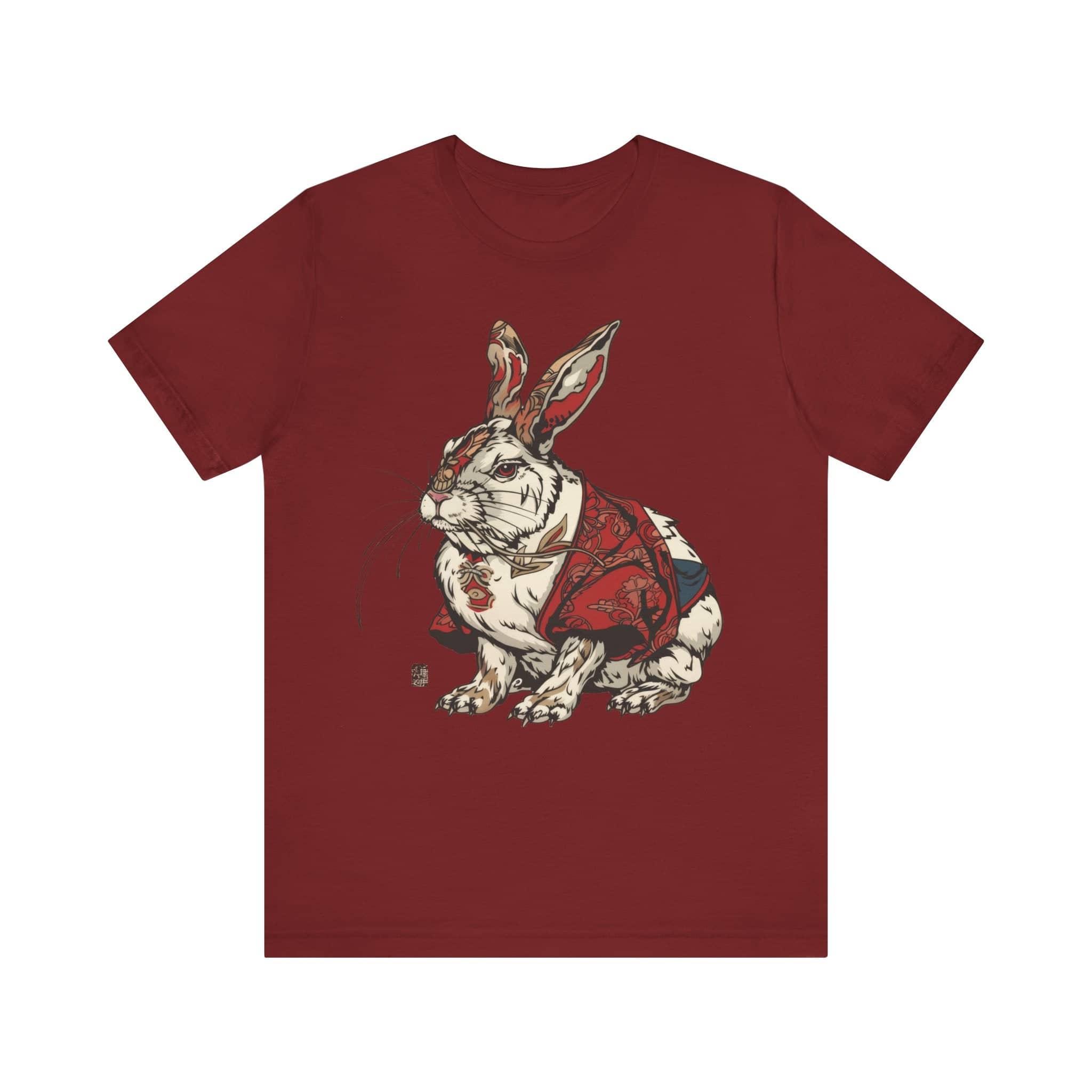 Intricate Samurai Rabbit T-Shirt, Japanese Warrior Bunny Design, Artistic Animal Graphic Tee, Traditional Japan Inspired Rabbit Art Tee