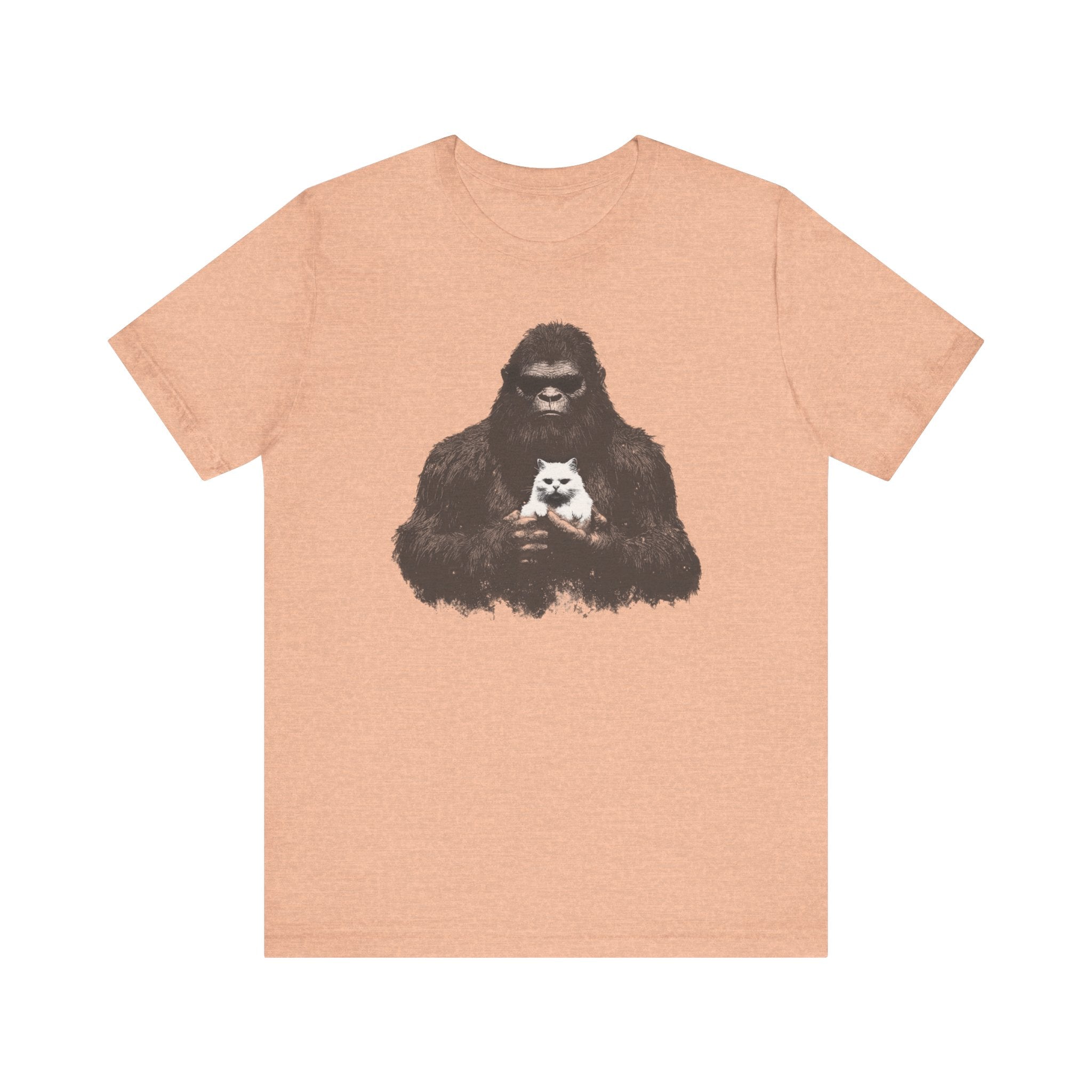 Bigfoot with Cat T-Shirt Funny Parody Design